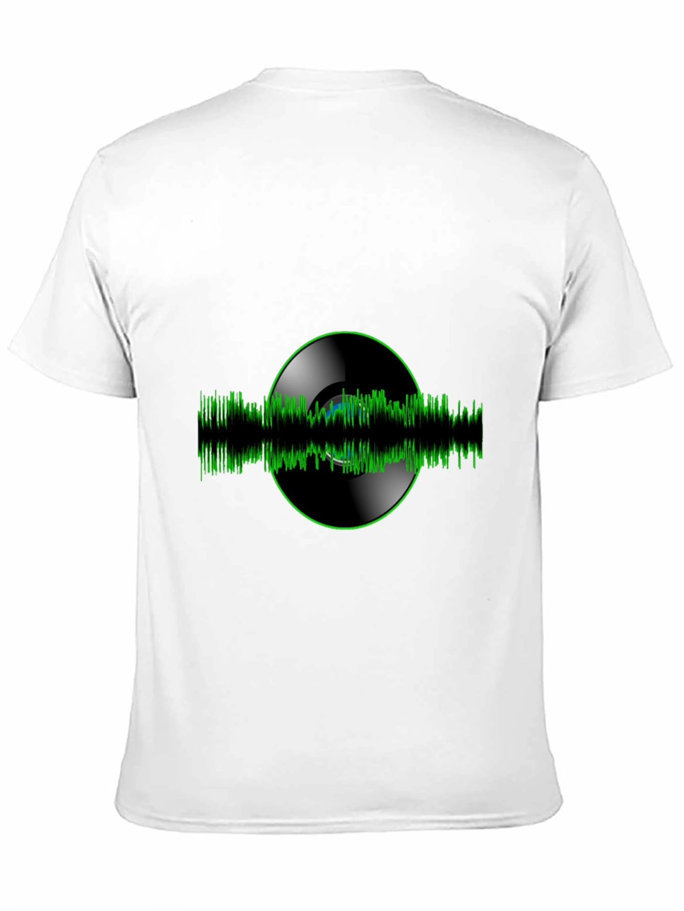 Vinyl Record Green Wave Black T-Shirt