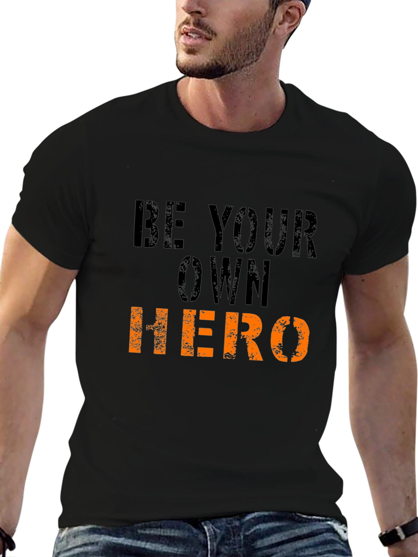 Be Your Own Hero Mens Black T-Shirt