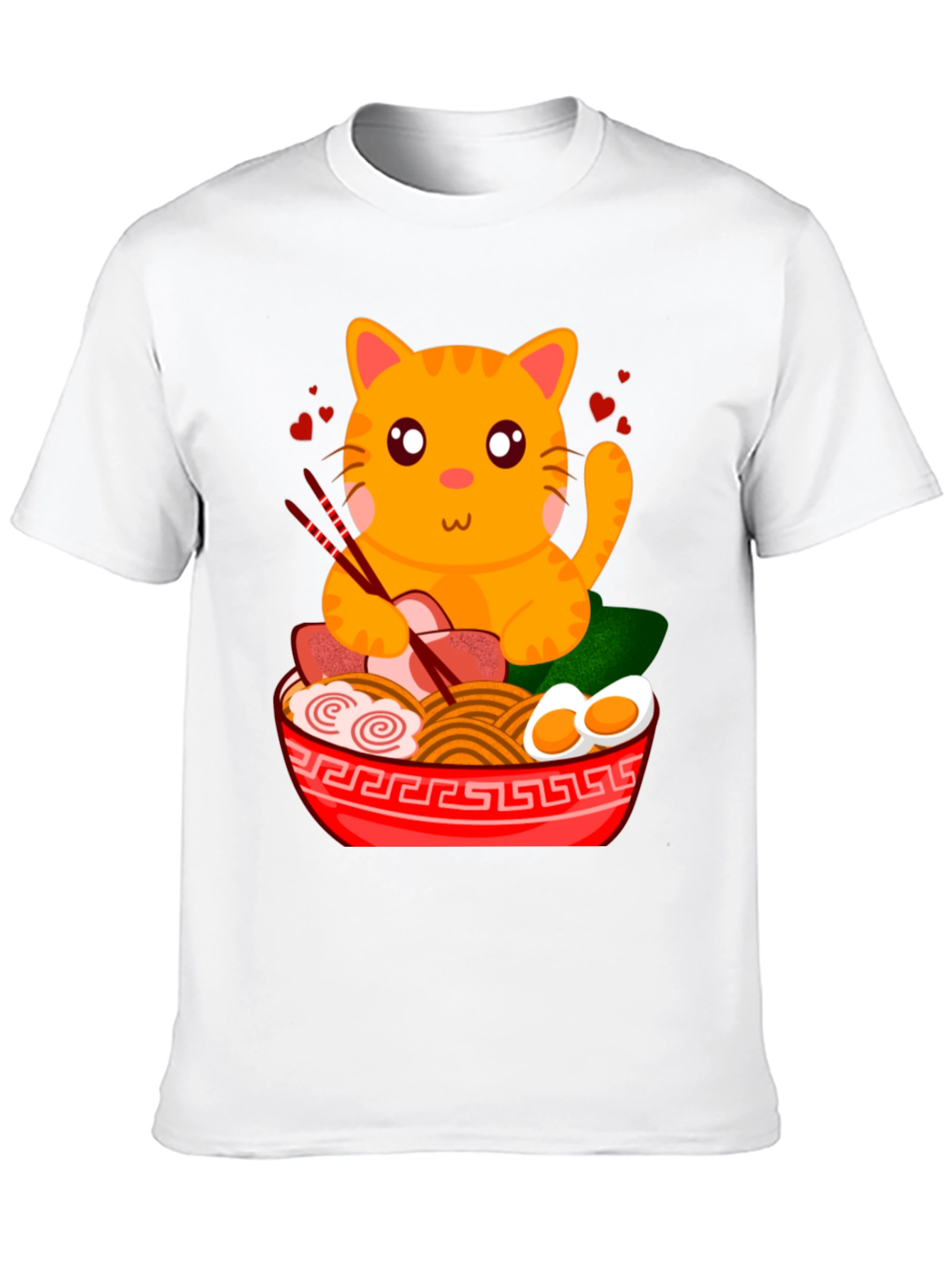 Cute Cat Ramen T-Shirt - Anime Style