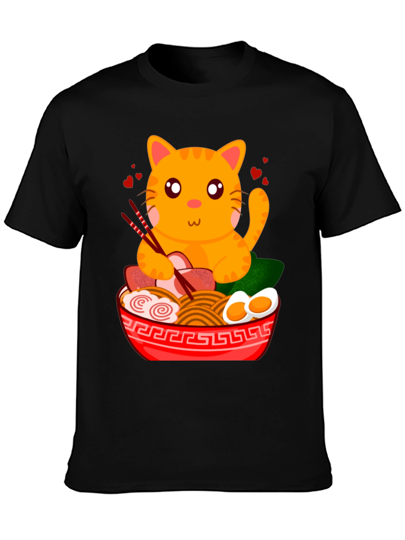 Cute Cat Ramen T-Shirt - Anime Style