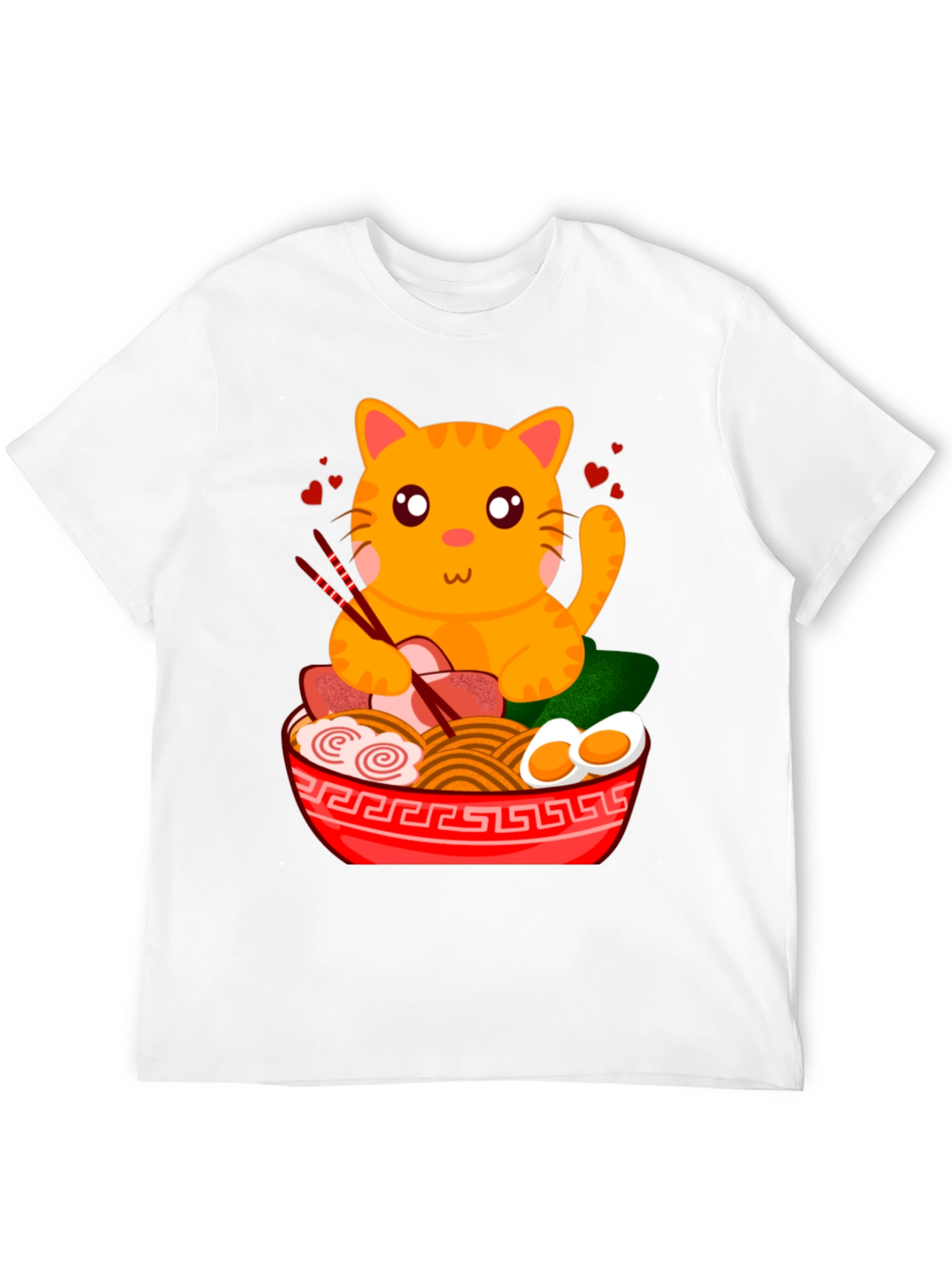 Cute Cat Ramen T-Shirt - Anime Style
