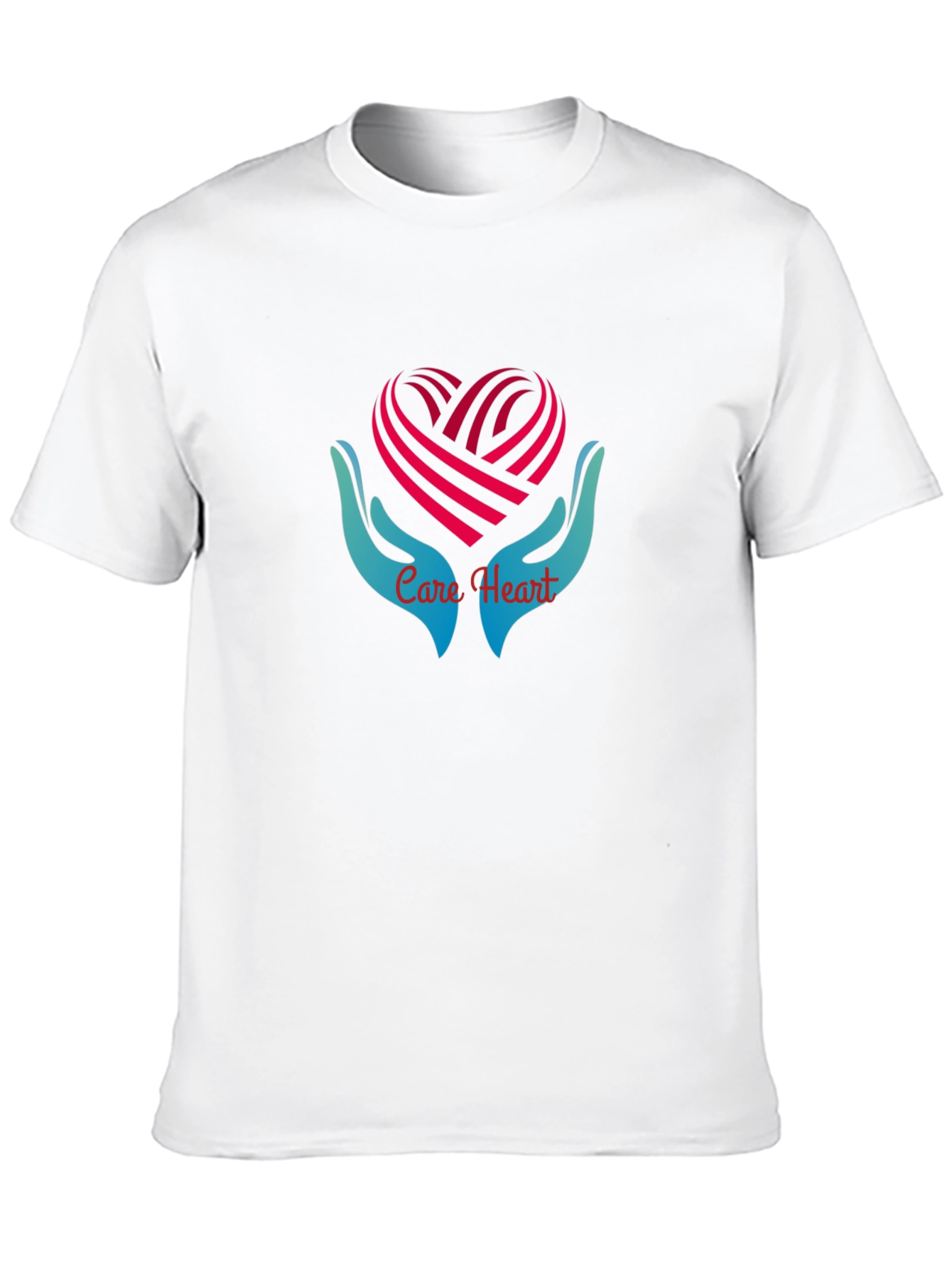 Care Heart Graphic Tee - Soft Black Cotton Shirt