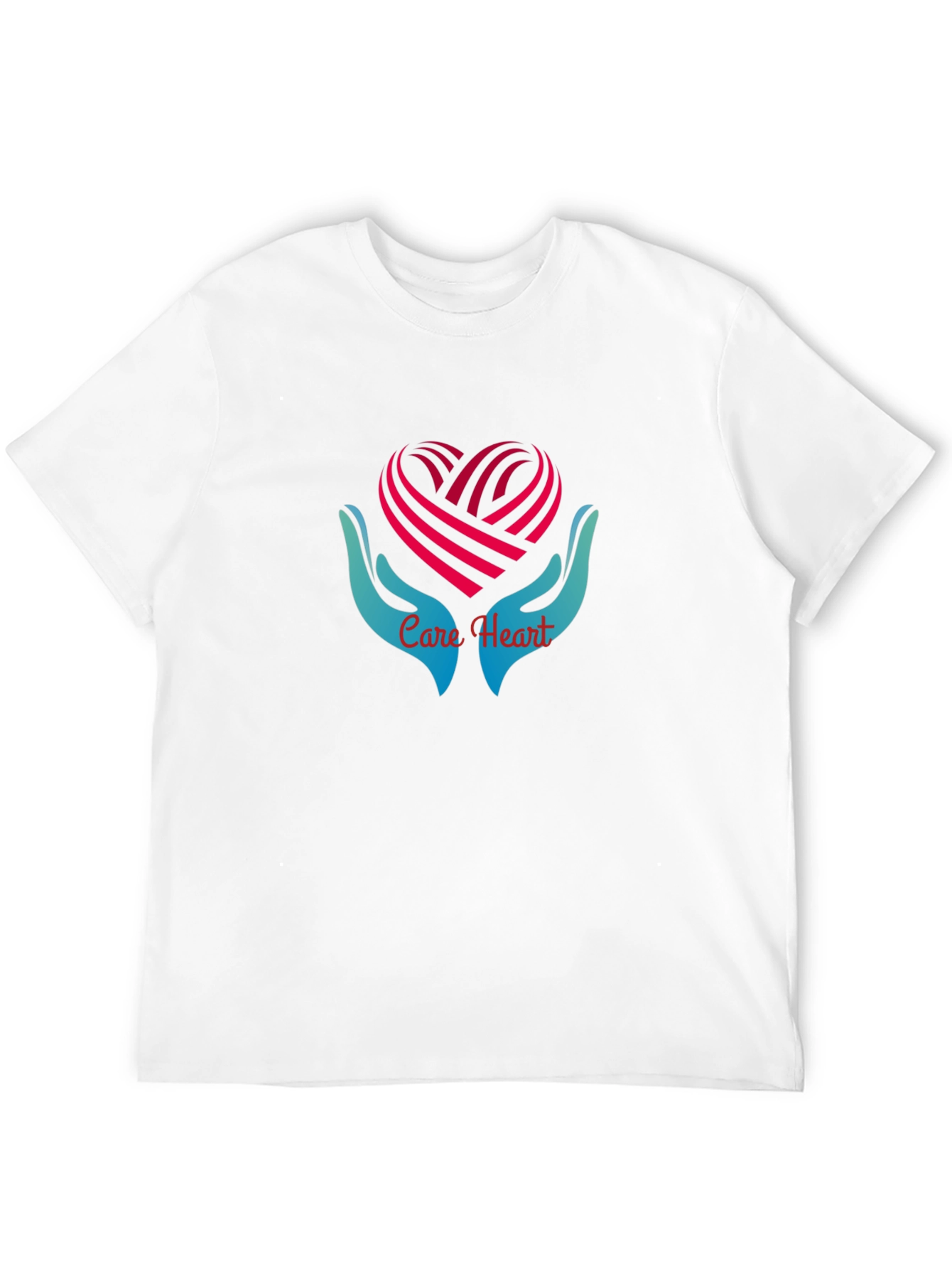 Care Heart Graphic Tee - Soft Black Cotton Shirt