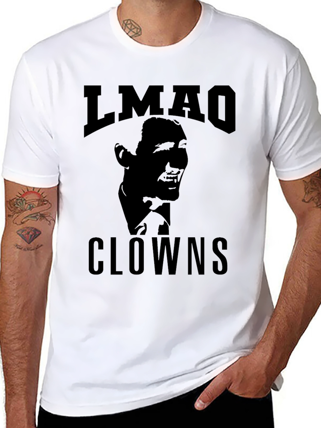 LMAO Clowns Graphic Tee - Black Cotton Blend
