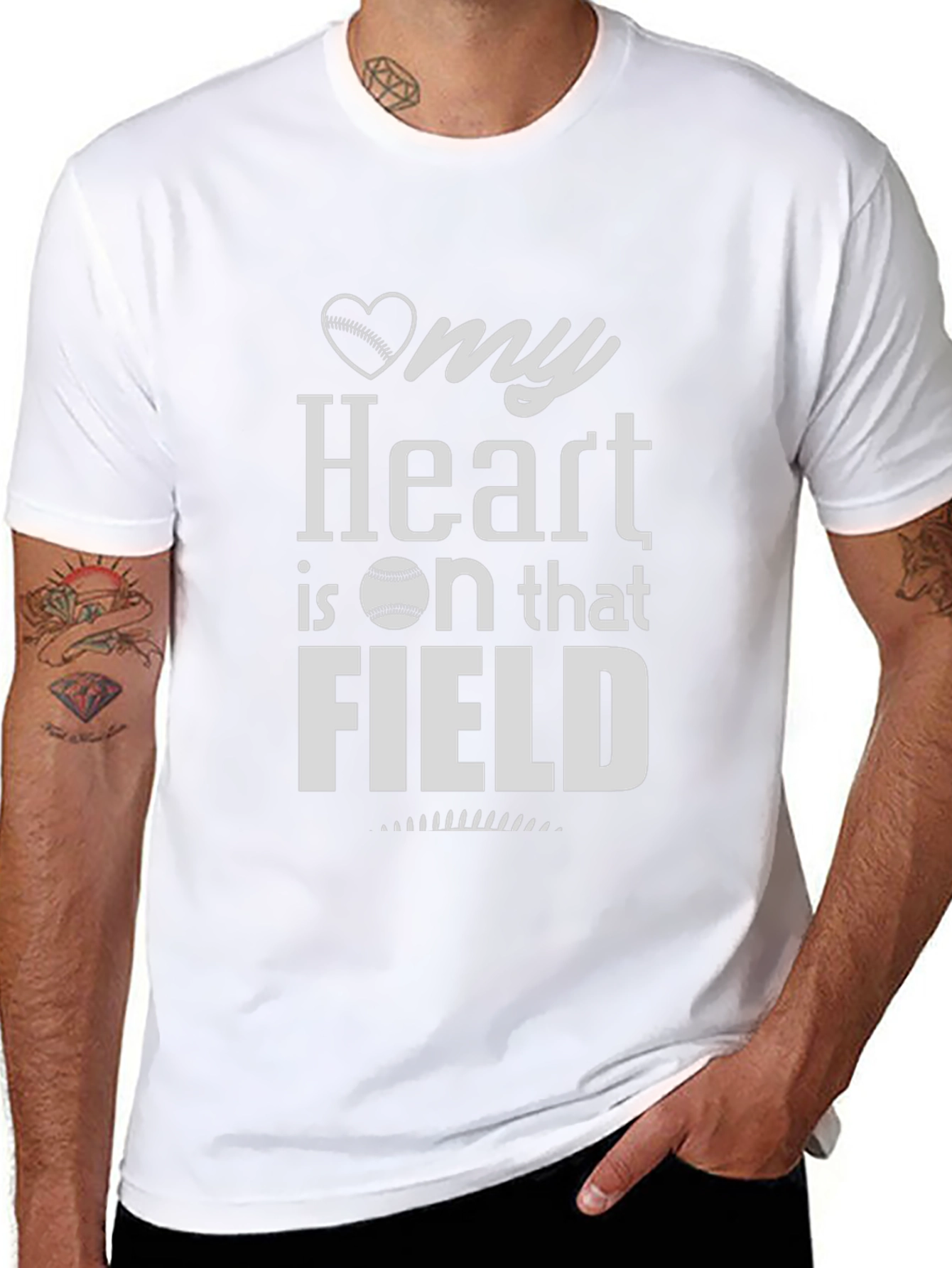 My Heart is on that Field Baseball T-Shirt