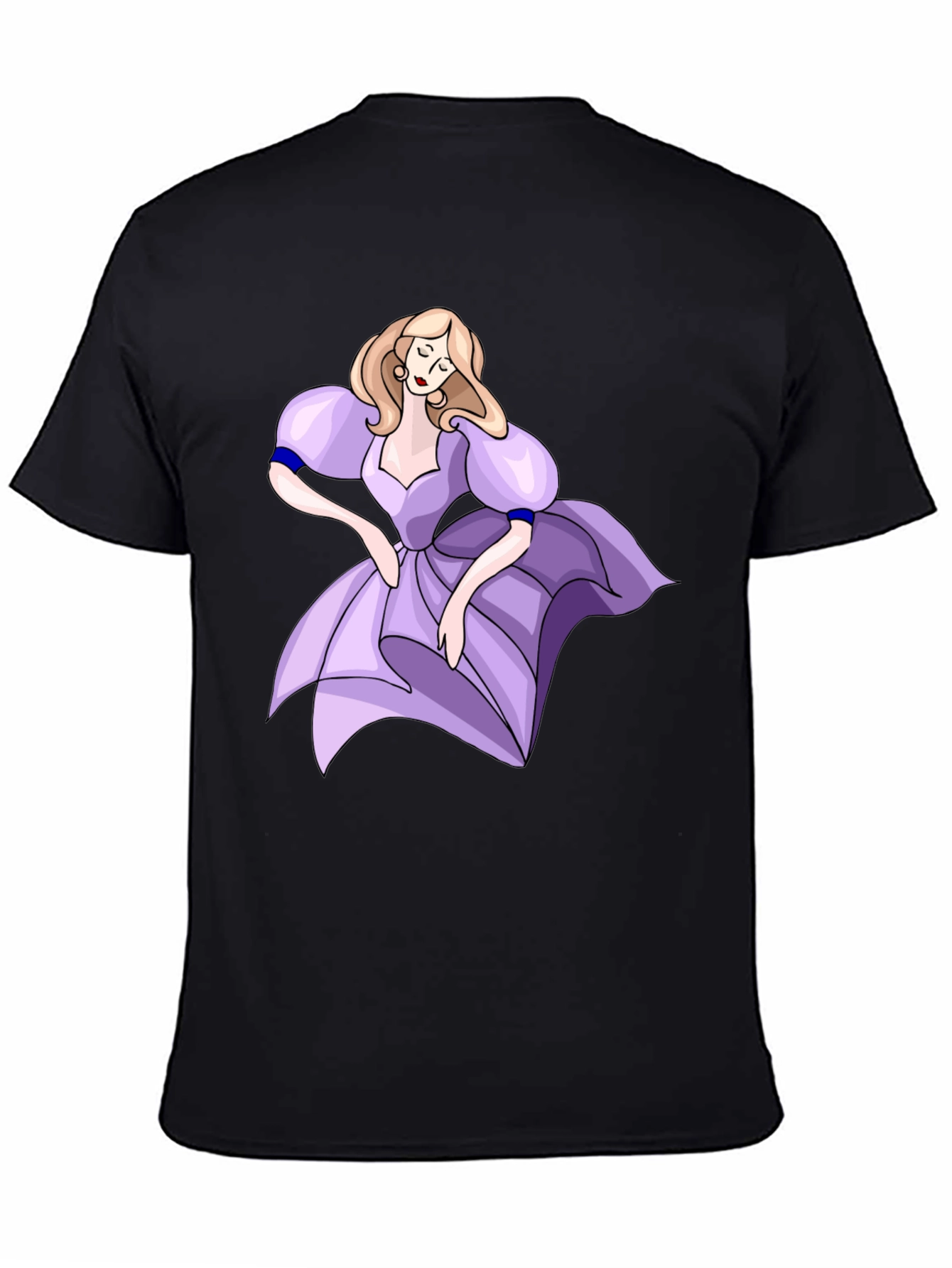 Cartoon Princess Black T-Shirt