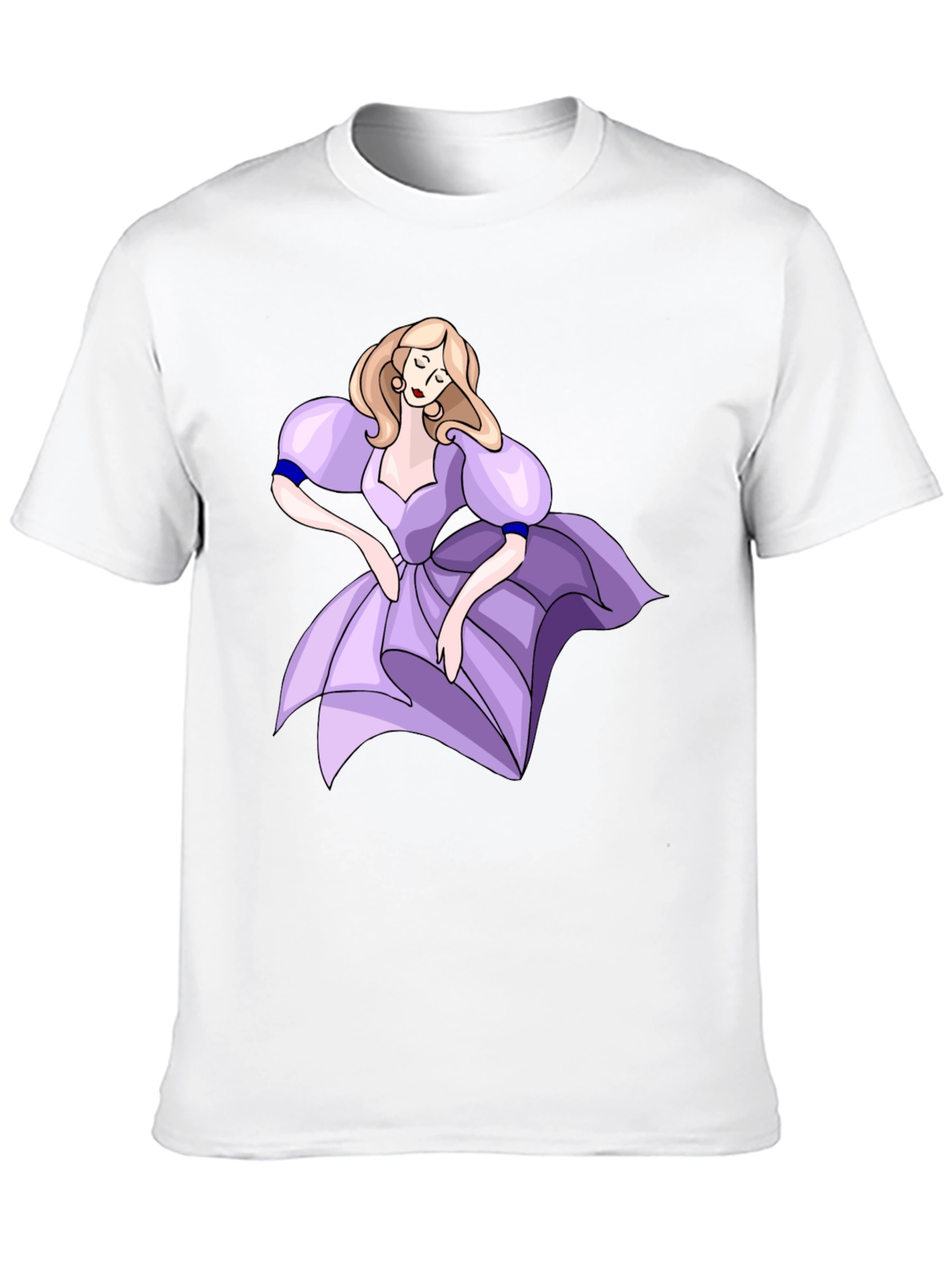 Cartoon Princess Black T-Shirt