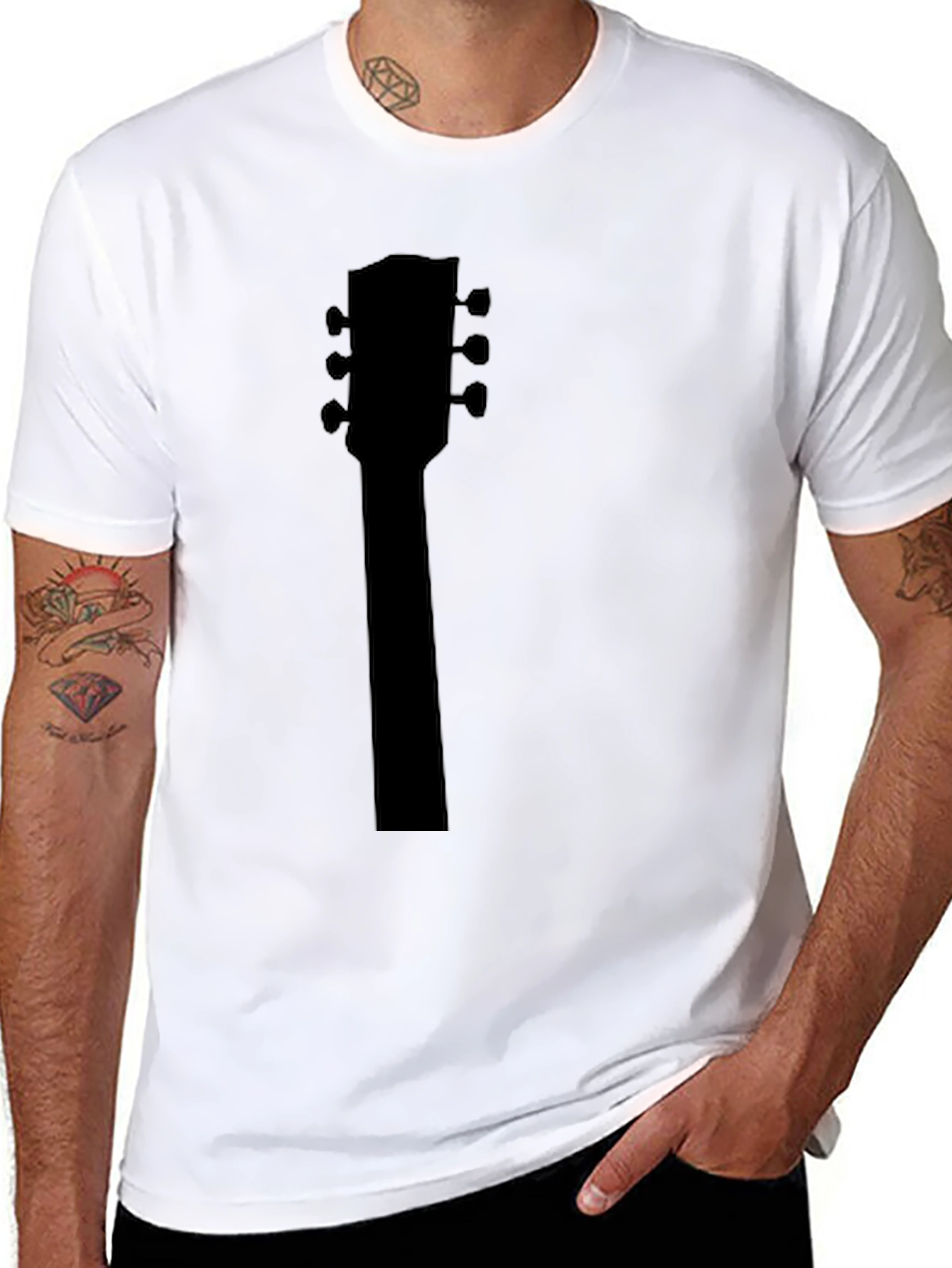 Guitar Headstock Black T-Shirt