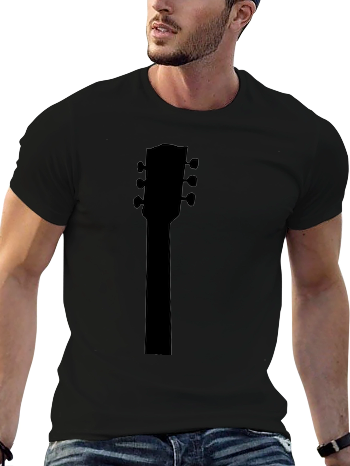 Guitar Headstock Black T-Shirt