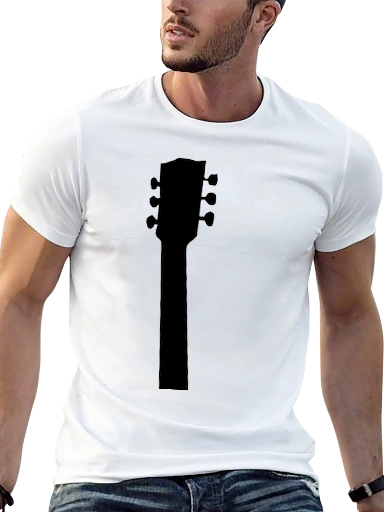 Guitar Headstock Black T-Shirt