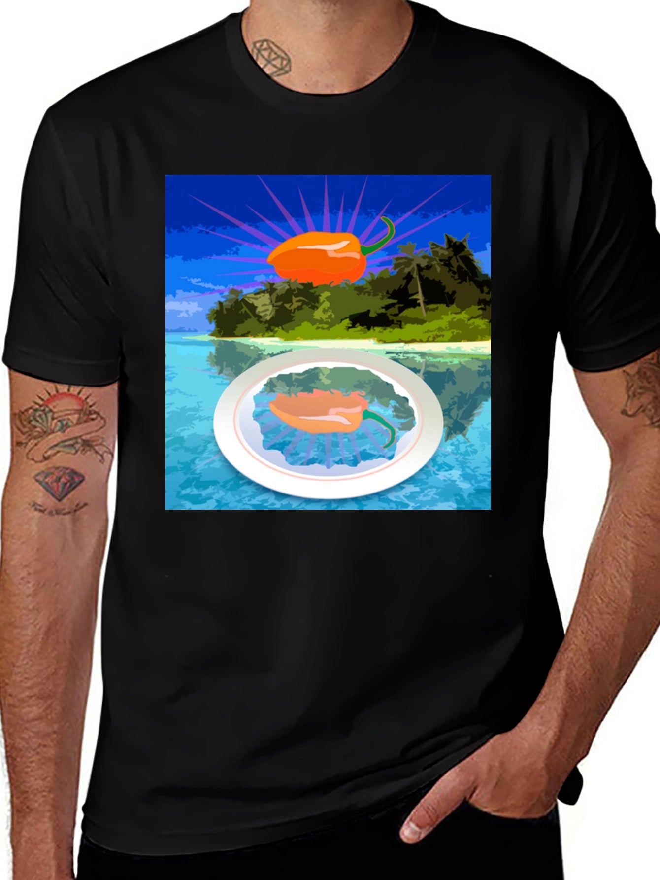 Island Pepper Graphic Tee - Tropical Hot