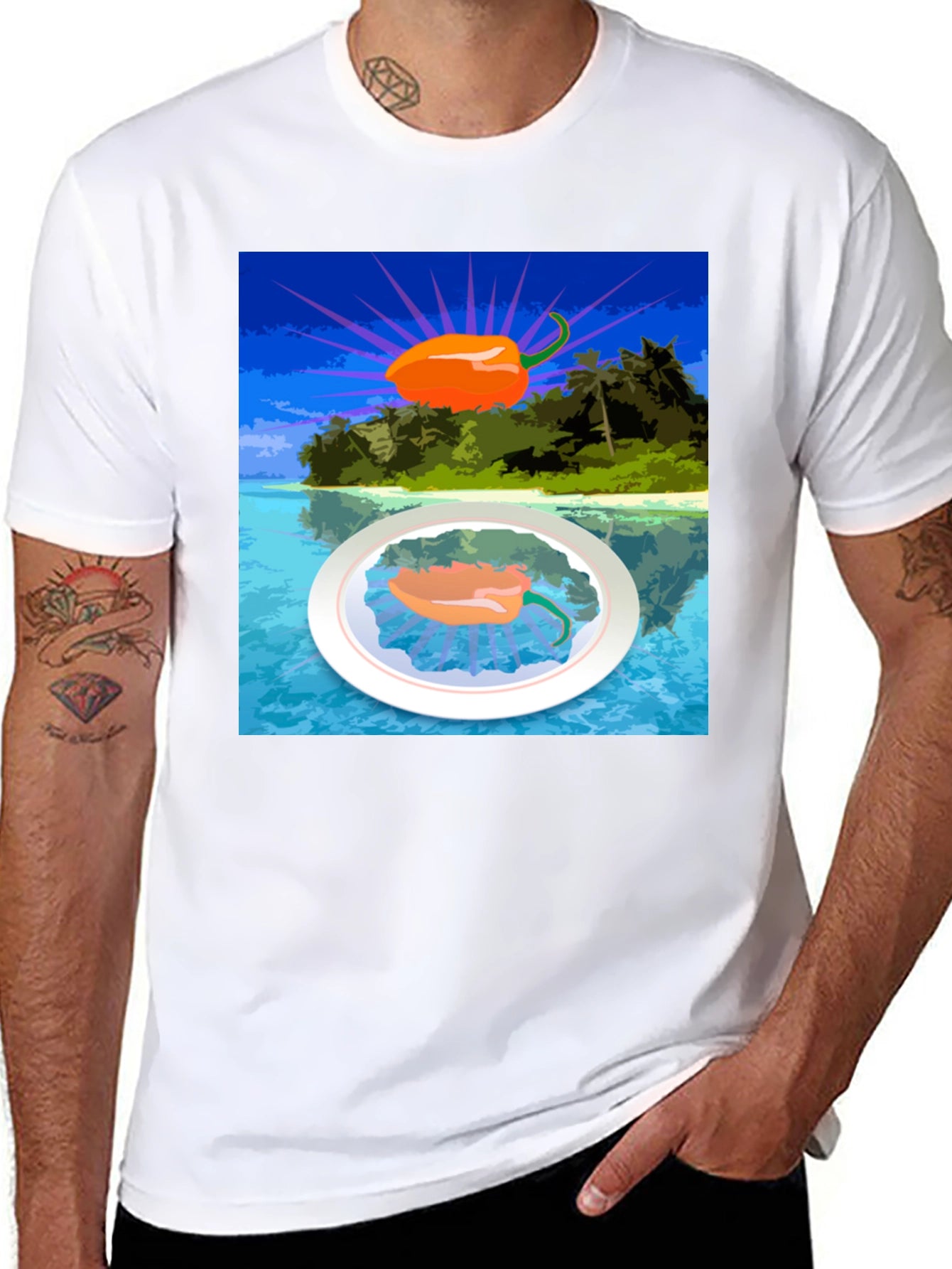 Island Pepper Graphic Tee - Tropical Hot