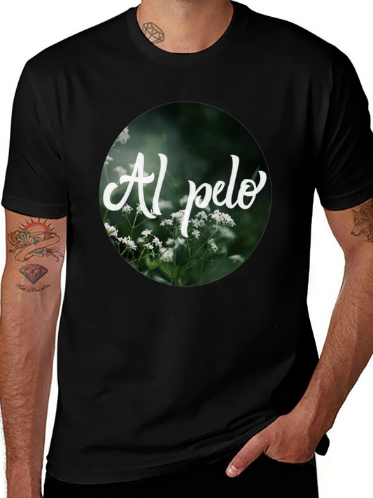 Al Pelo Nature Graphic Black T-Shirt
