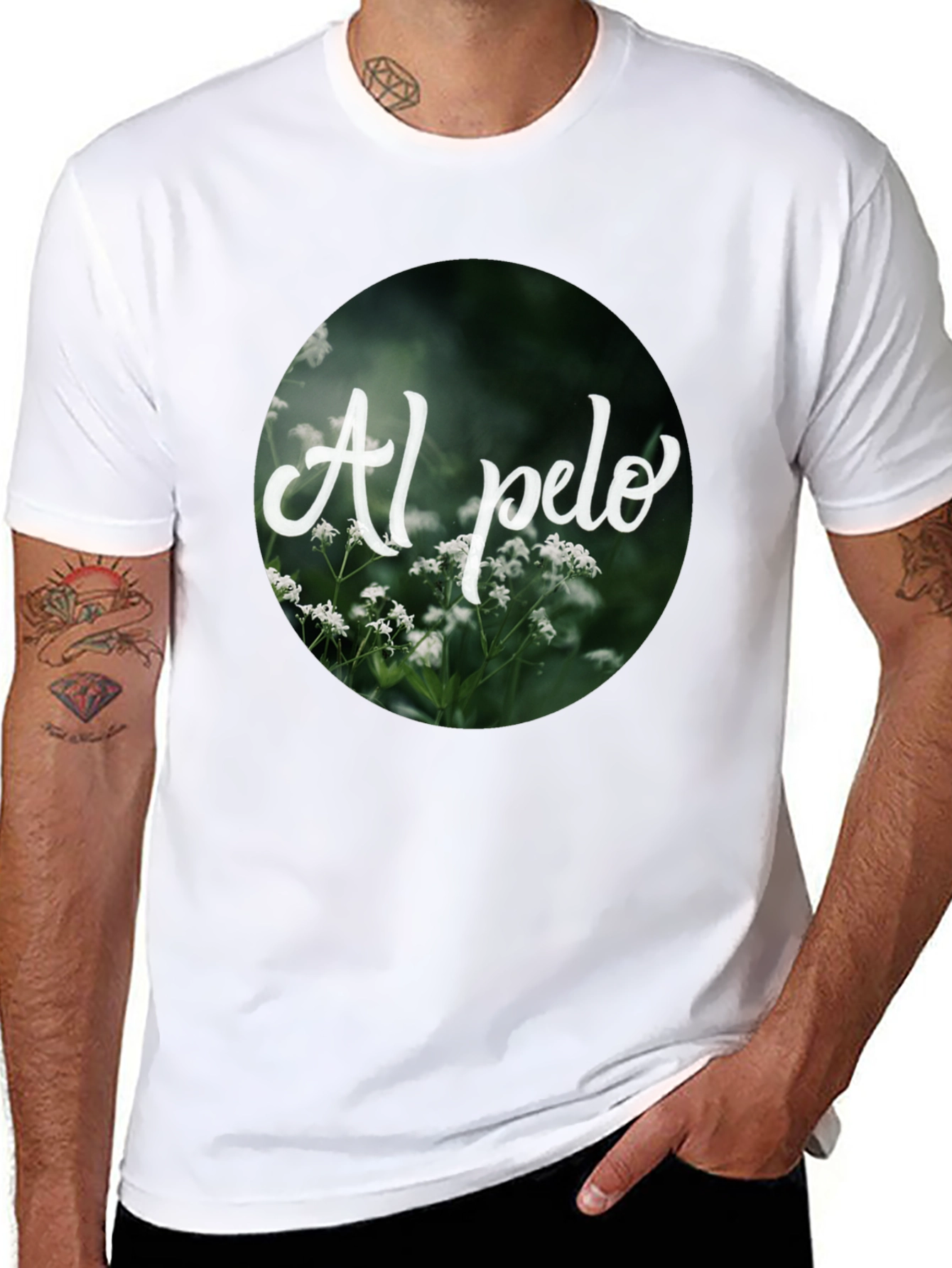 Al Pelo Nature Graphic Black T-Shirt