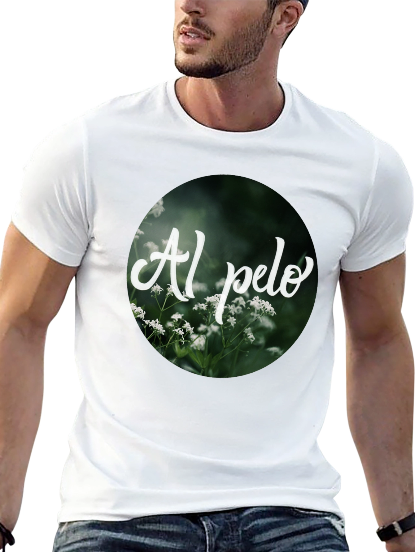 Al Pelo Nature Graphic Black T-Shirt