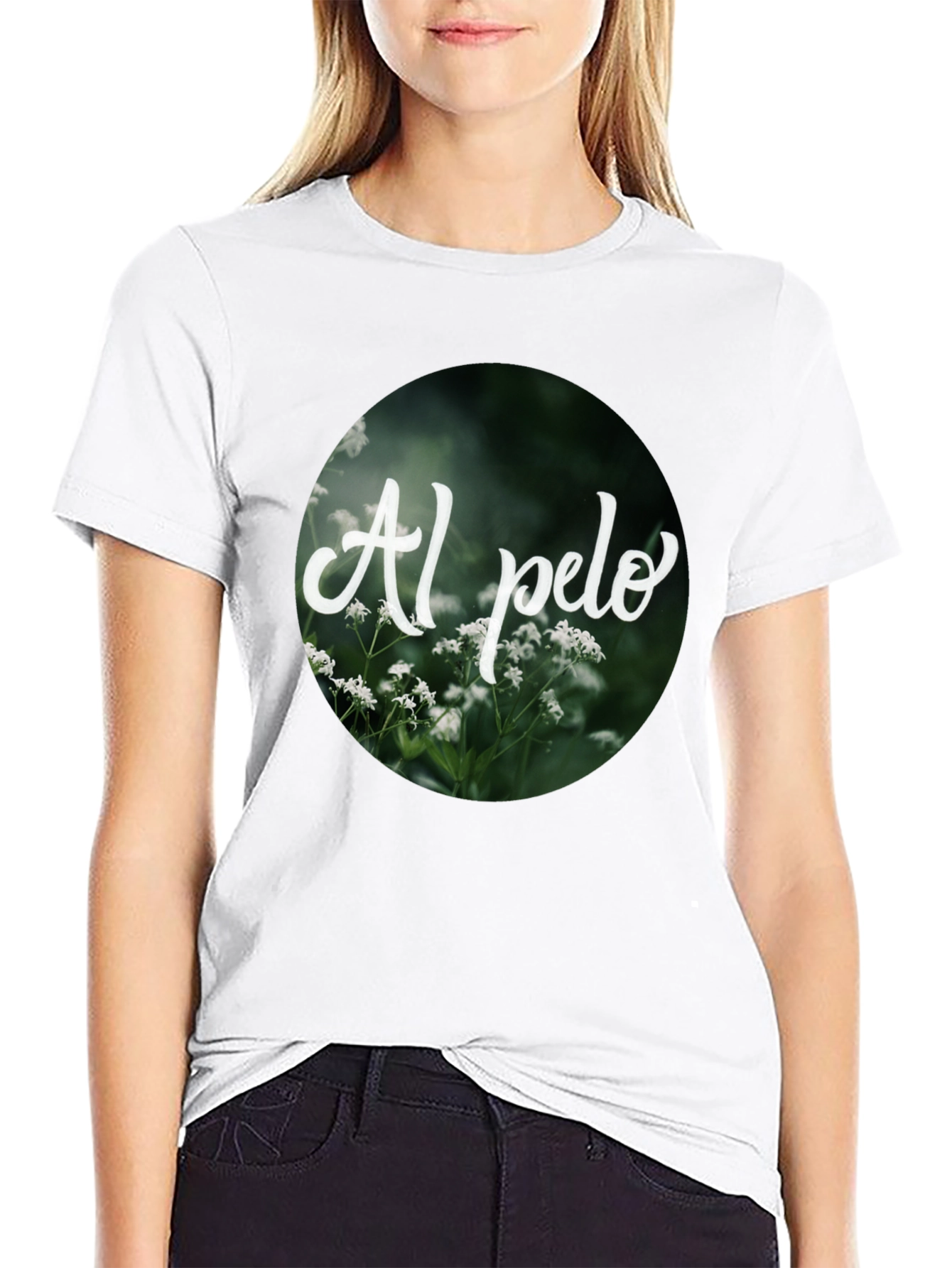 Al Pelo Nature Graphic Black T-Shirt