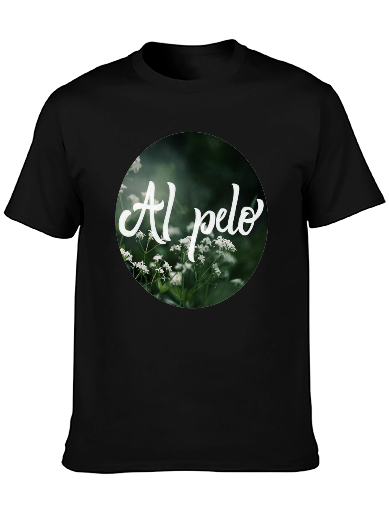 Al Pelo Nature Graphic Black T-Shirt