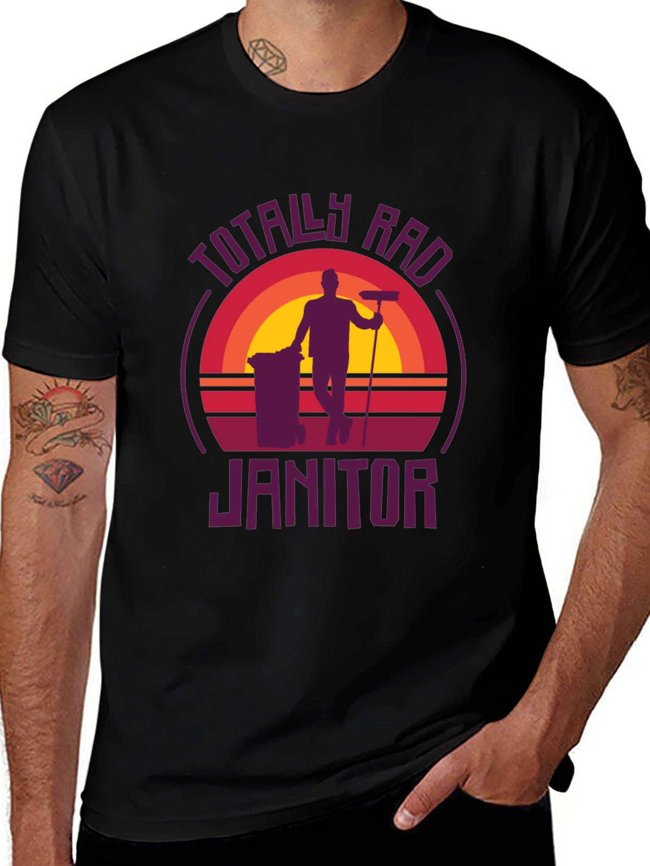 Totally Rad Janitor Graphic Tee - Retro Style