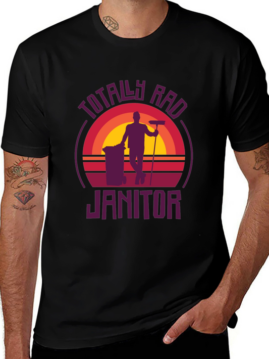 Totally Rad Janitor Graphic Tee - Retro Style