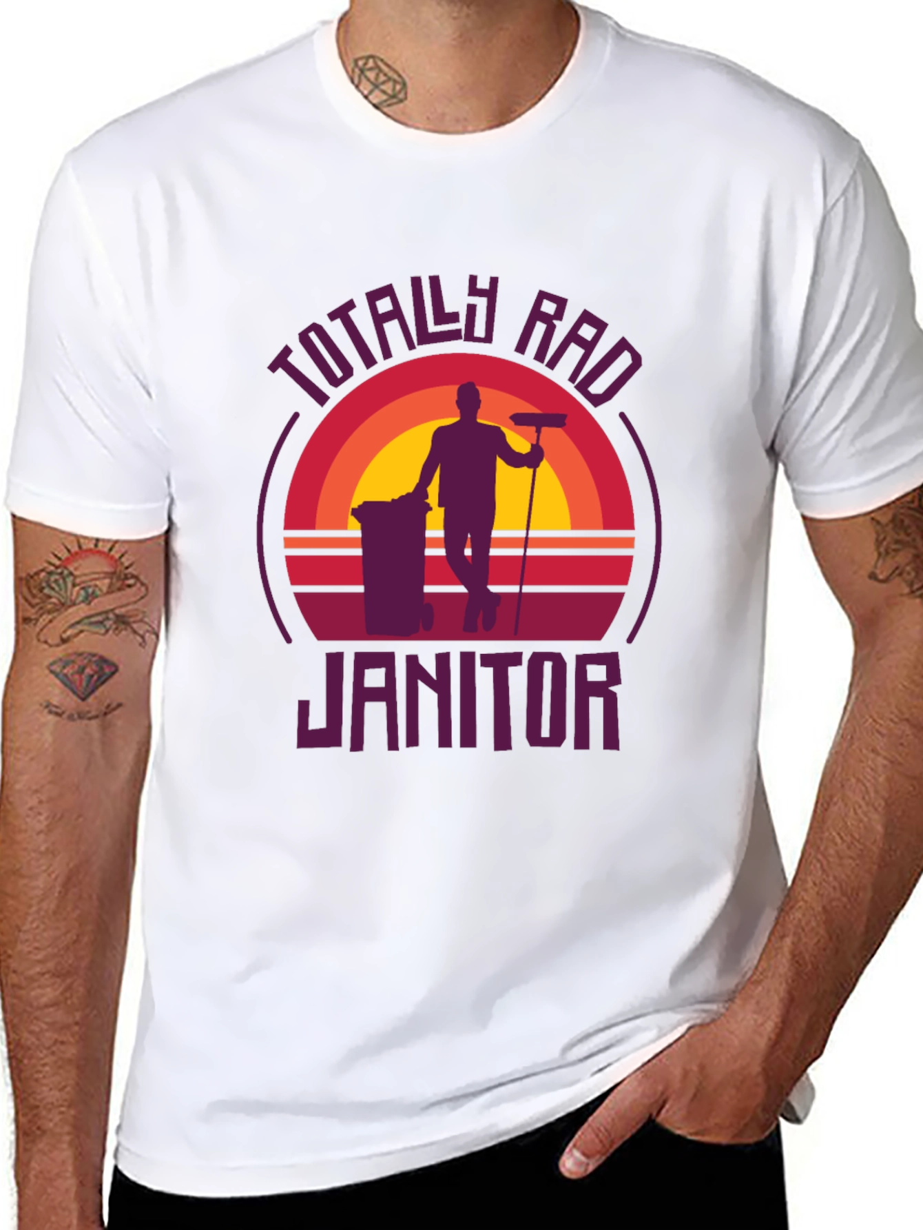 Totally Rad Janitor Graphic Tee - Retro Style