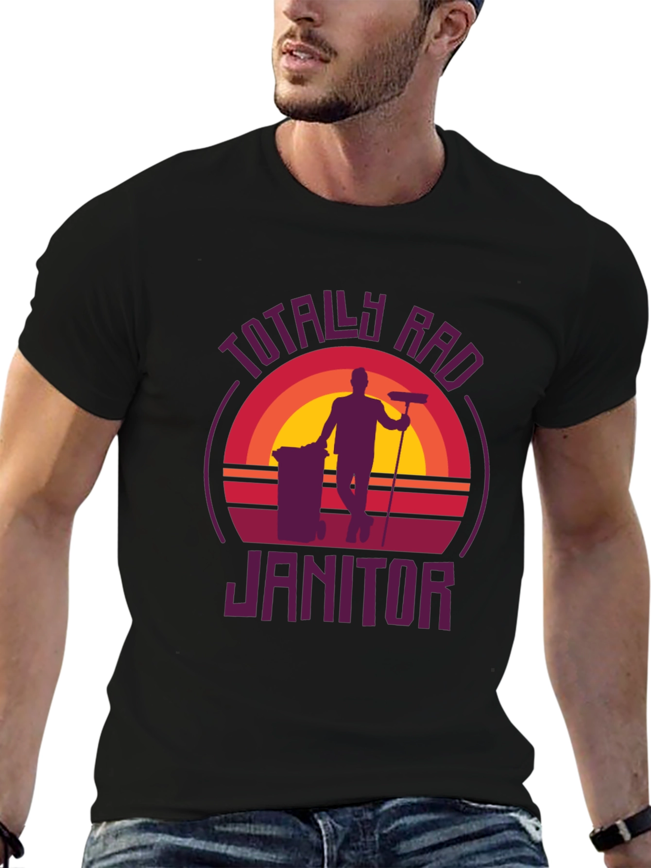 Totally Rad Janitor Graphic Tee - Retro Style