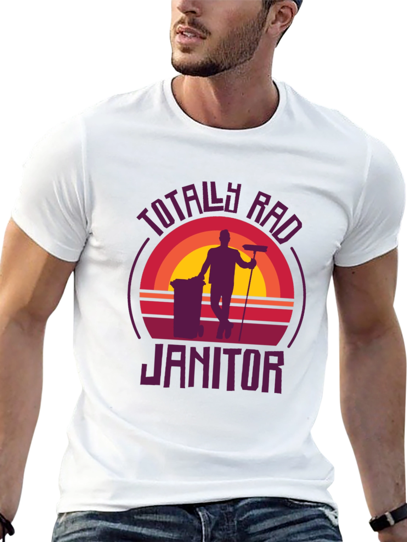 Totally Rad Janitor Graphic Tee - Retro Style