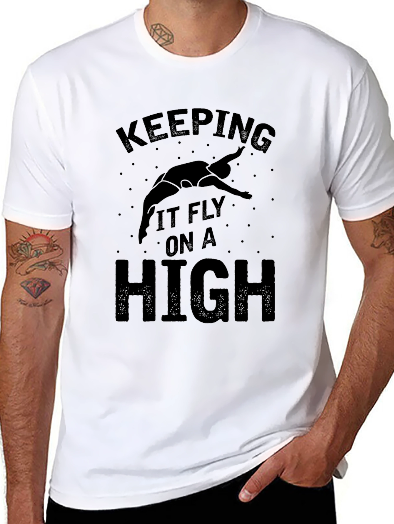Keeping It Fly High Black Graphic T-Shirt