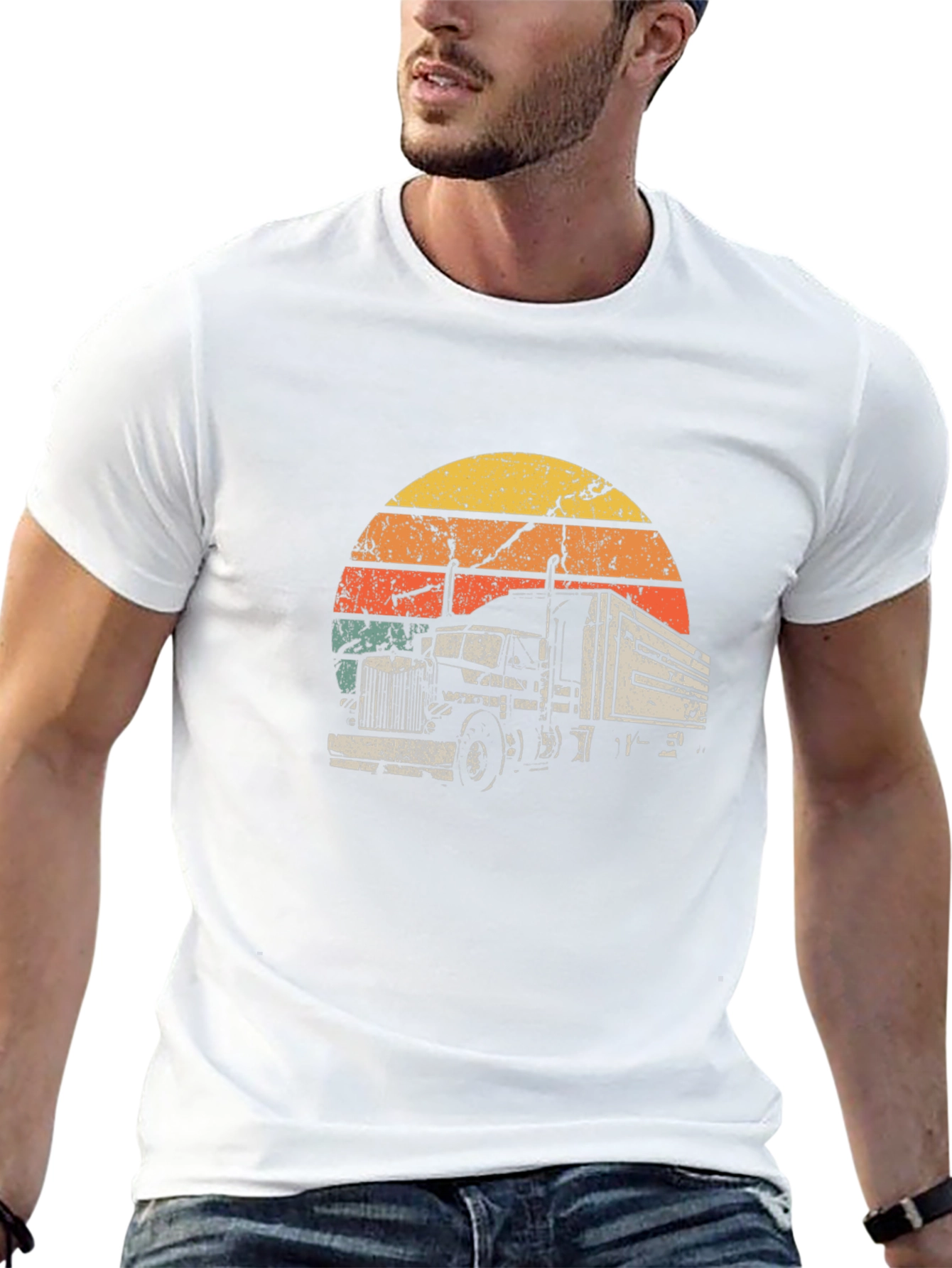Retro Truck Sunset Graphic T-Shirt