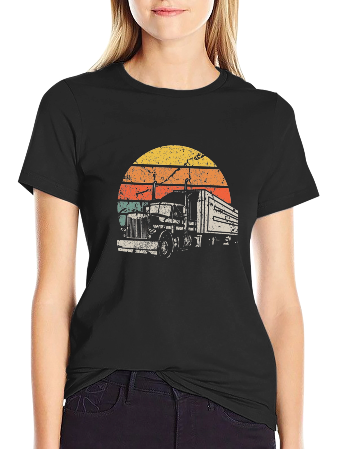 Retro Truck Sunset Graphic T-Shirt