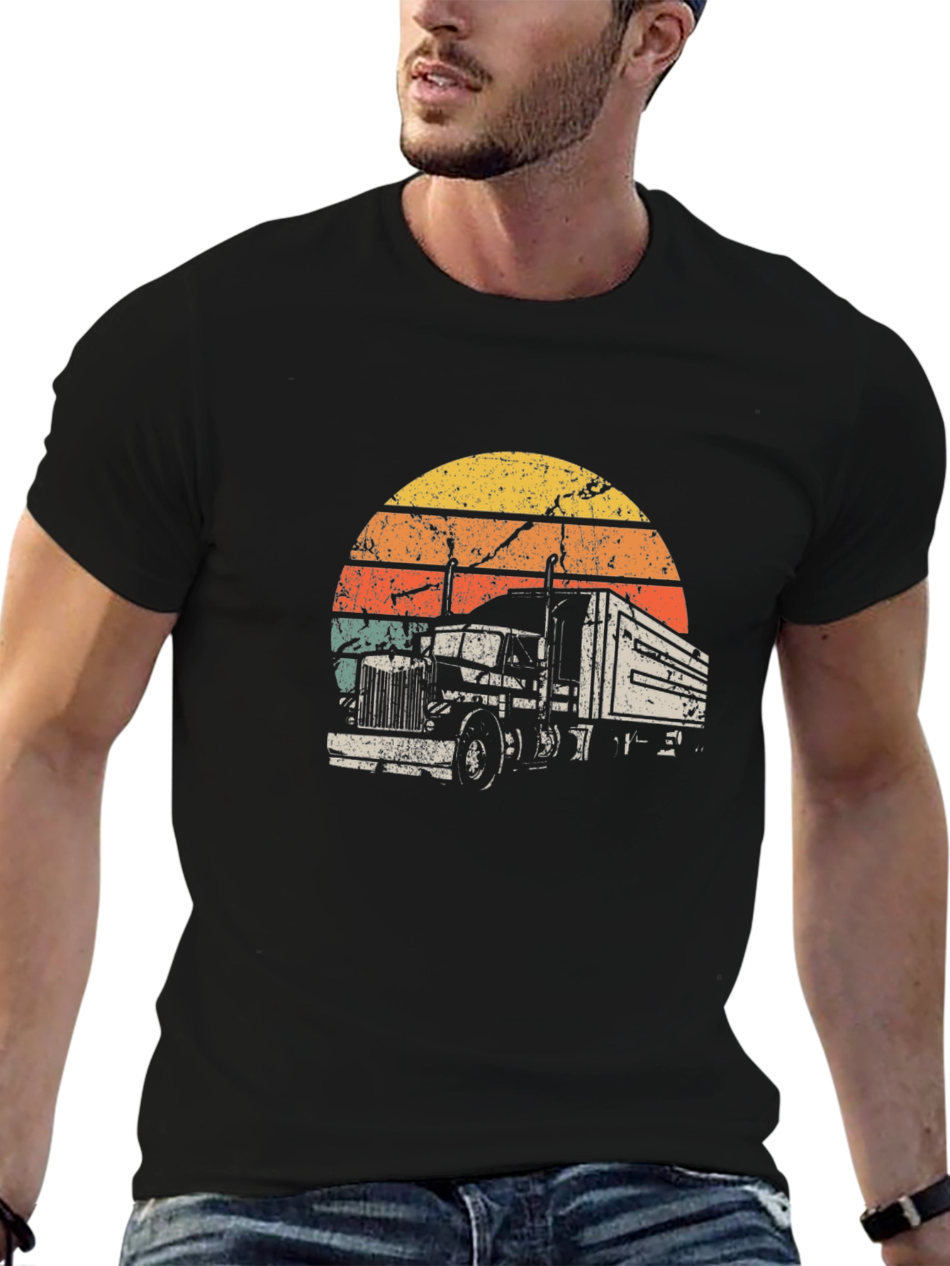 Retro Truck Sunset Graphic T-Shirt