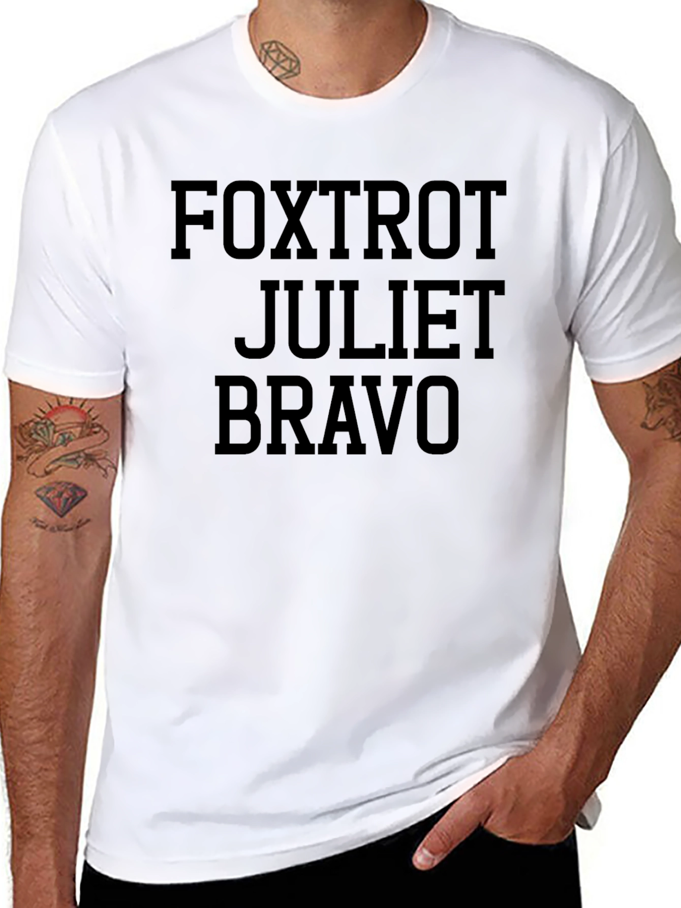 Foxtrot Juliet Bravo Graphic Tee - Military Alphabet Shirt