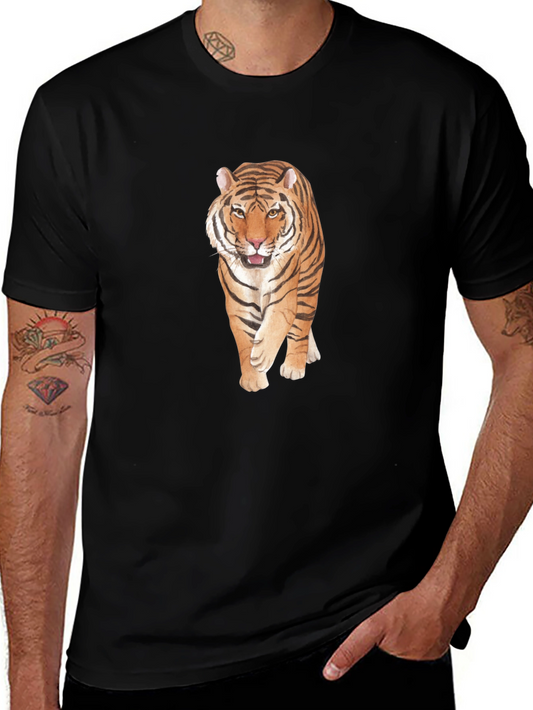 Tiger Graphic Print Black T-Shirt