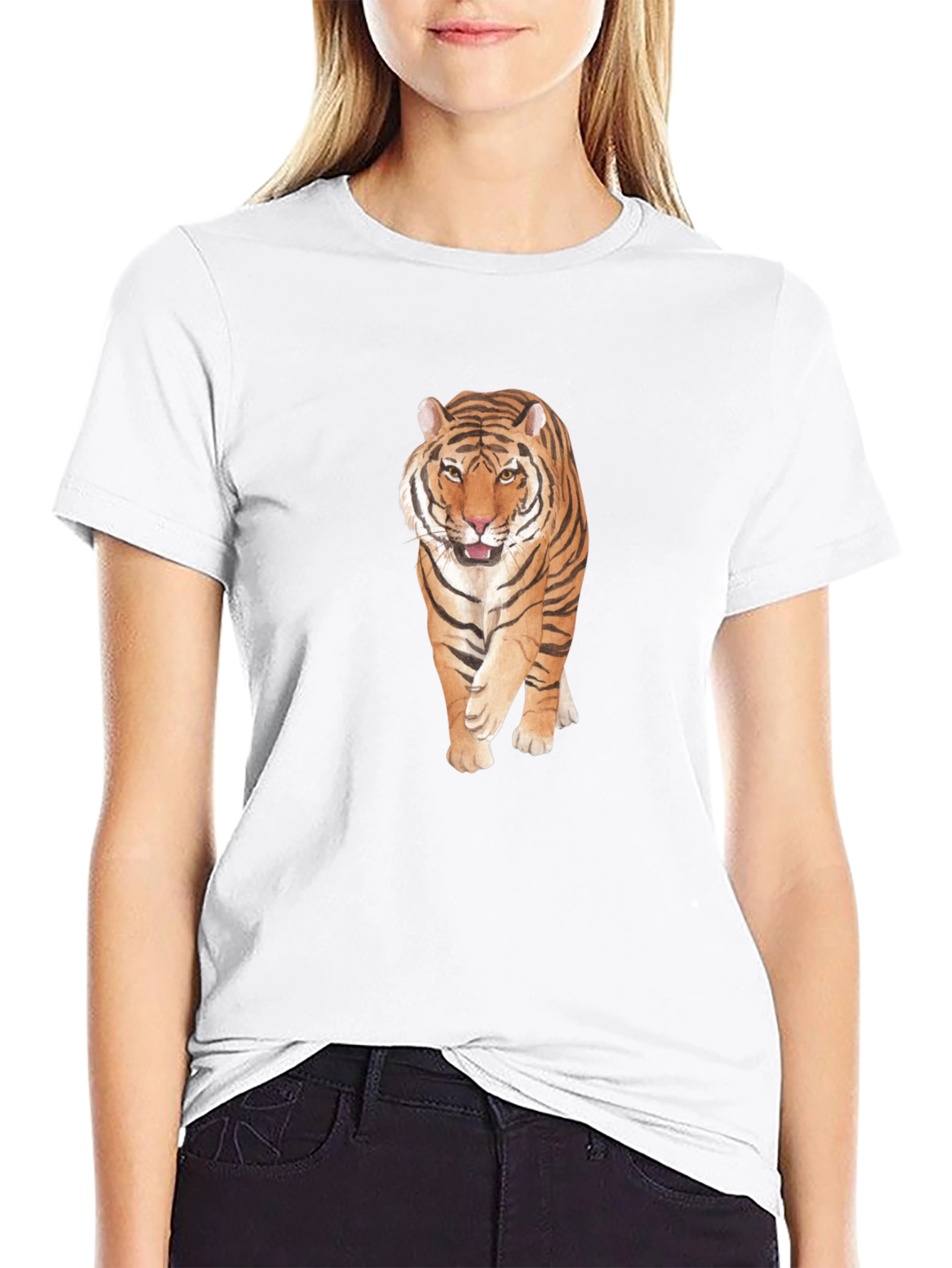 Tiger Graphic Print Black T-Shirt