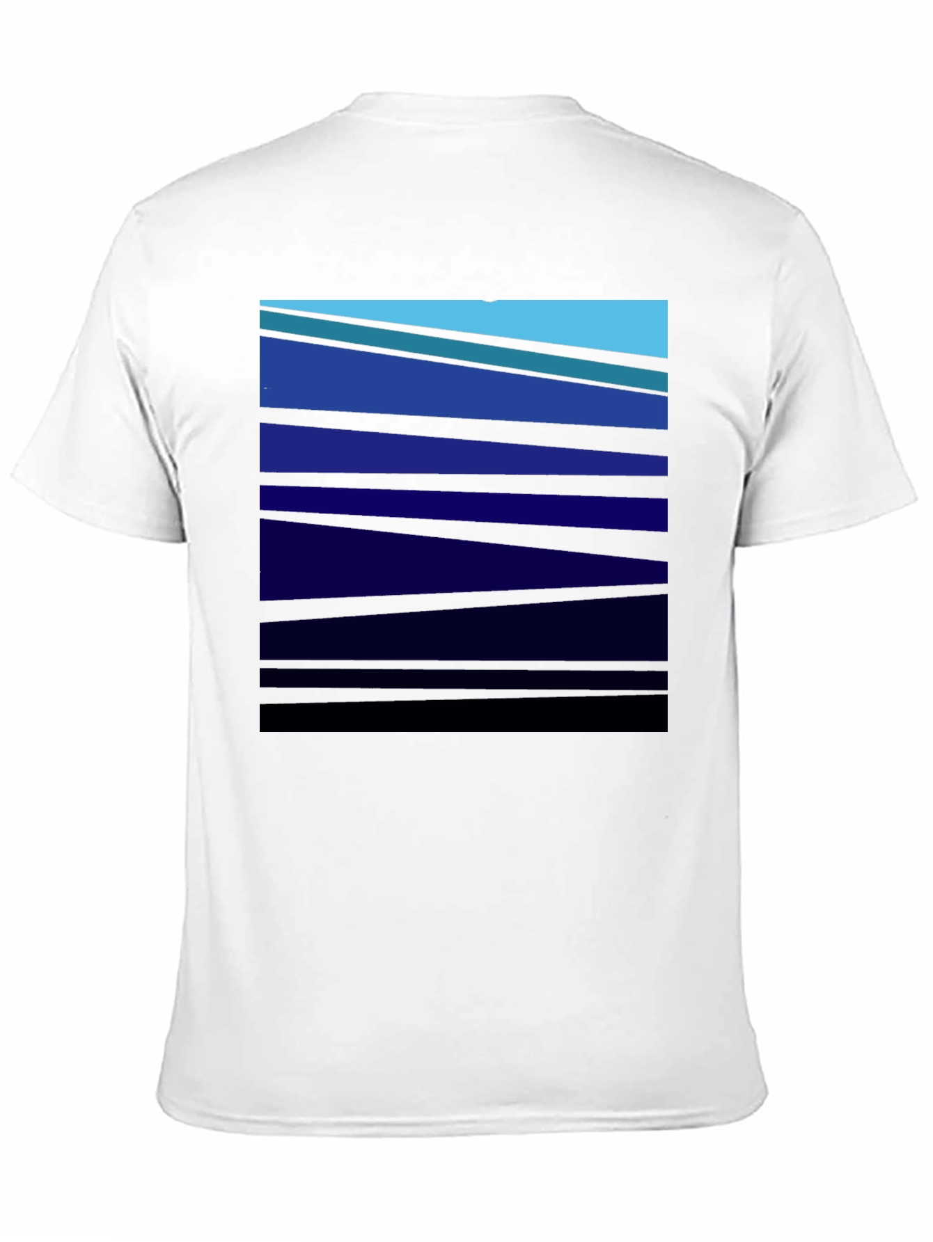 Abstract Blue Striped Graphic Tee