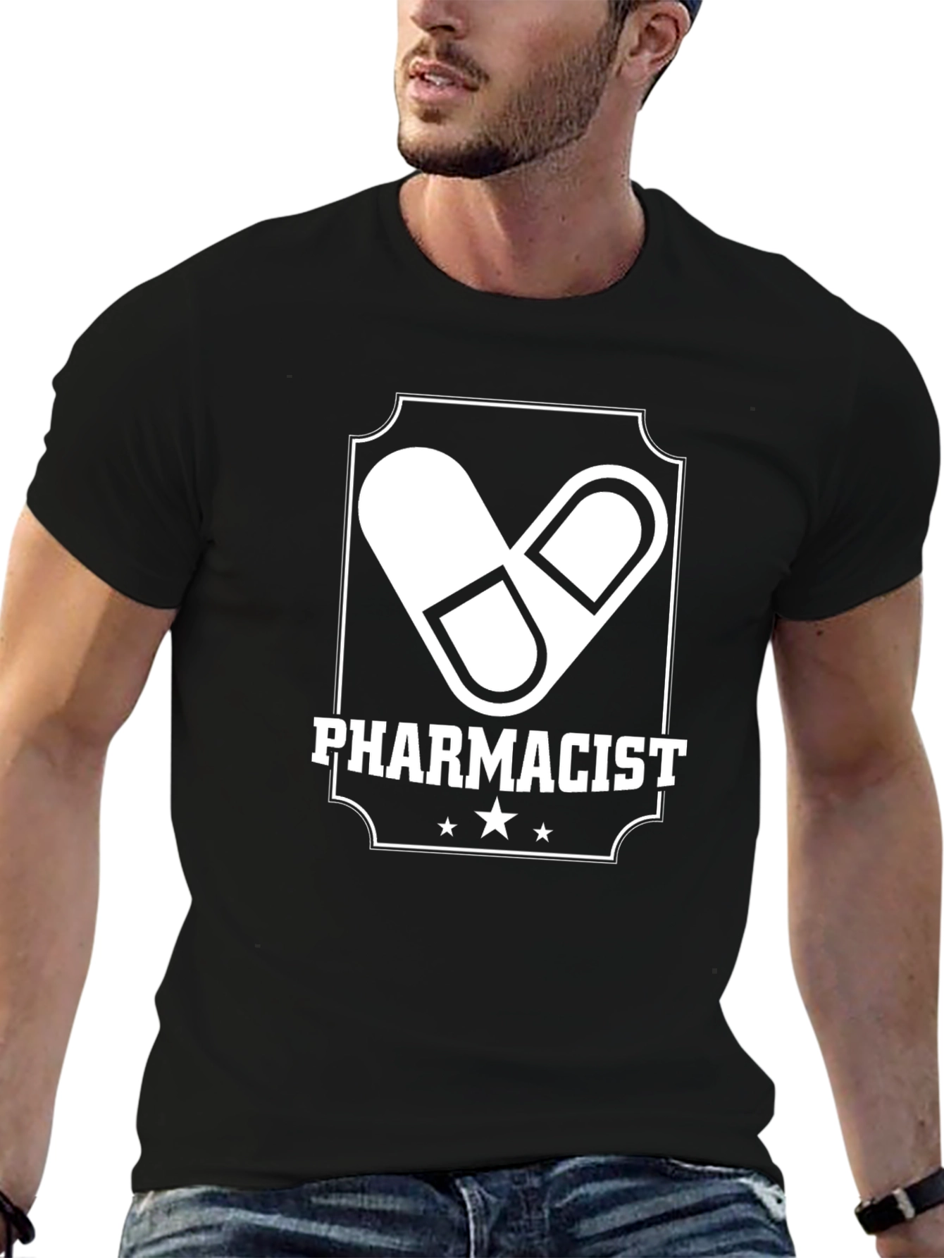Pharmacist Pill Graphic Tee - Black
