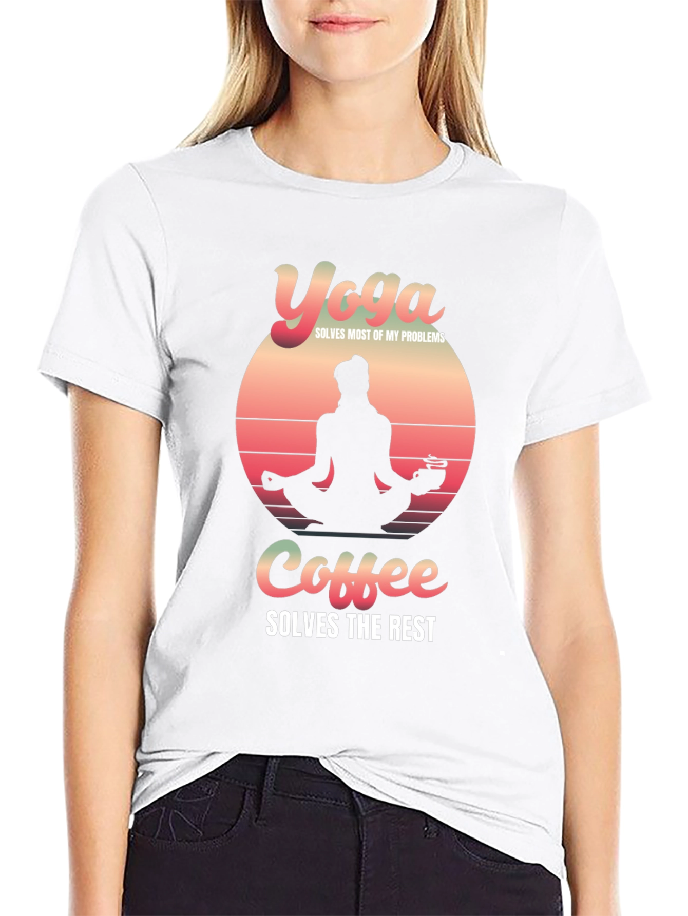 Yoga & Coffee Solve Problems T-Shirt