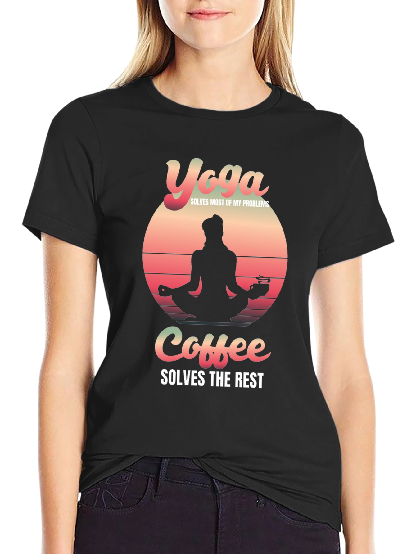 Yoga & Coffee Solve Problems T-Shirt
