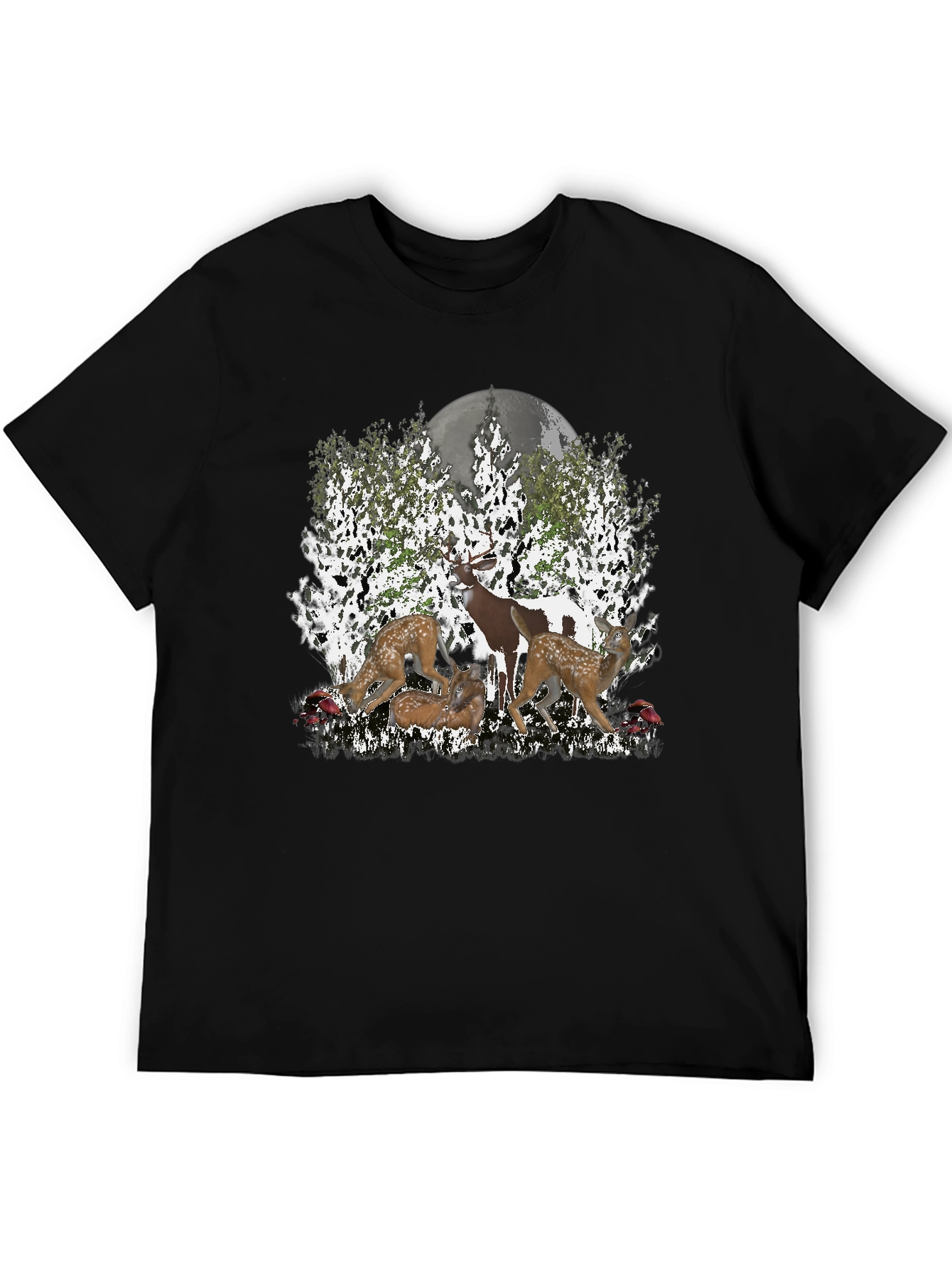 Deer Family Graphic Tee - Nature Lovers Shirt