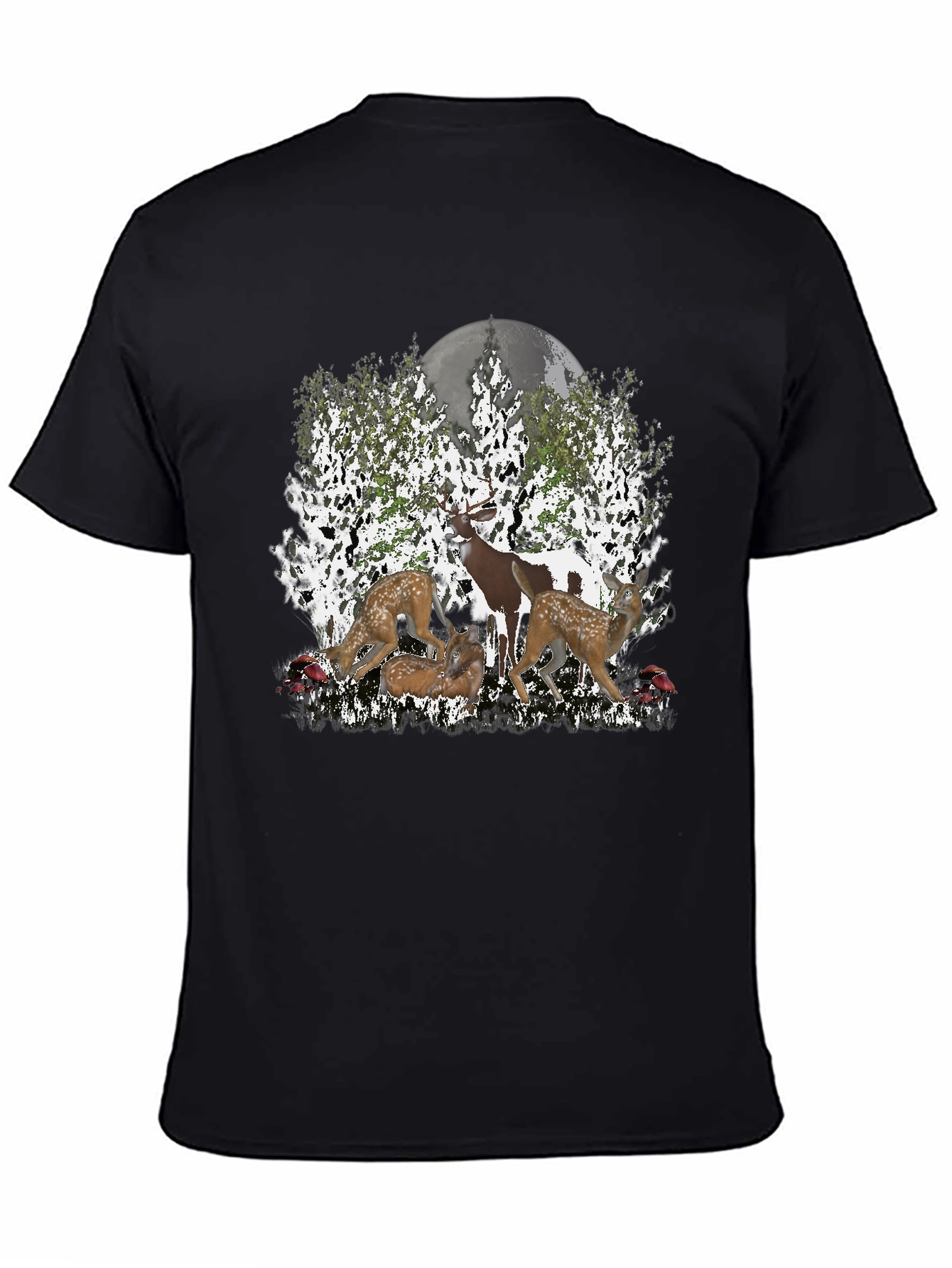 Deer Family Graphic Tee - Nature Lovers Shirt