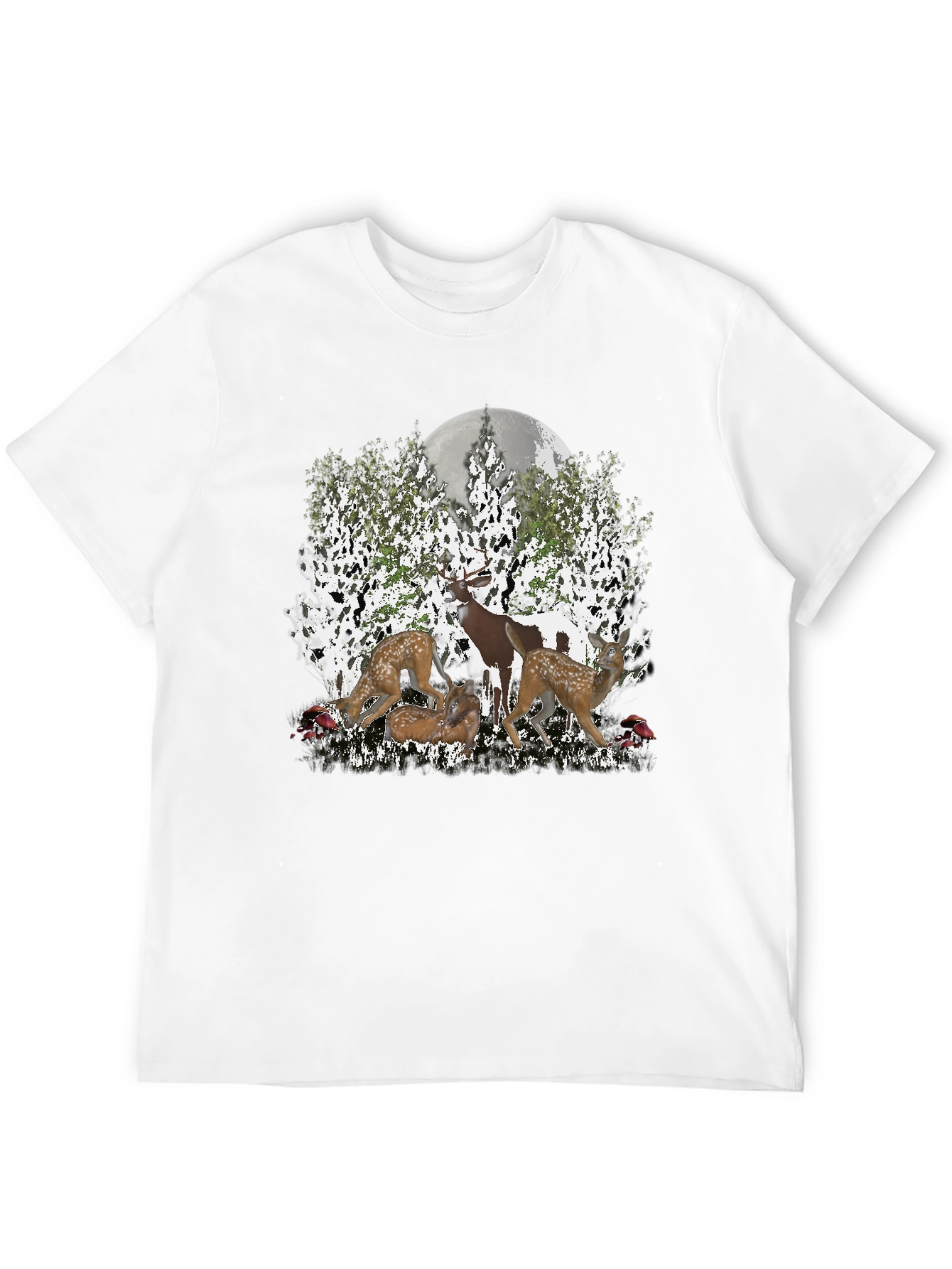 Deer Family Graphic Tee - Nature Lovers Shirt