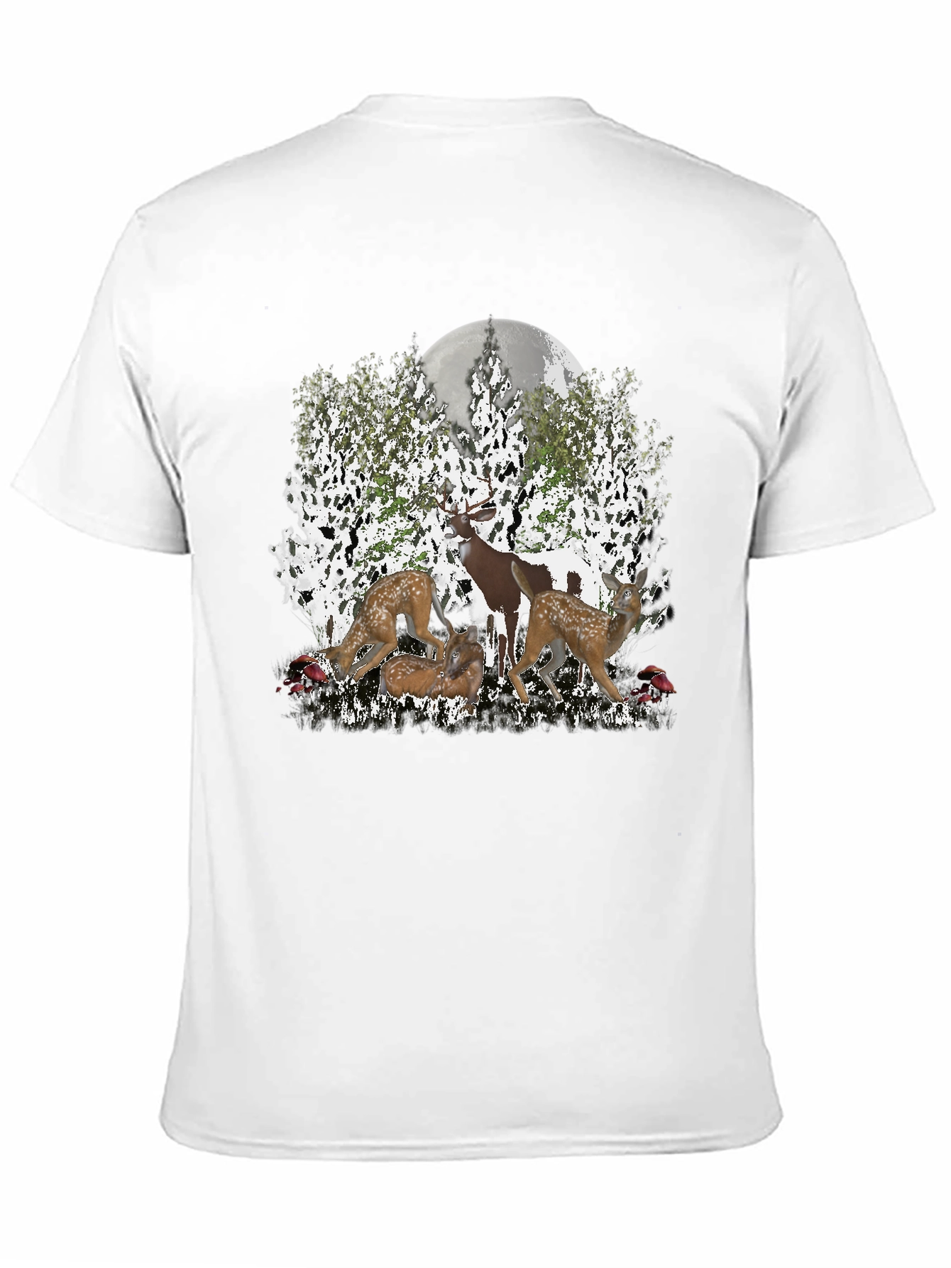 Deer Family Graphic Tee - Nature Lovers Shirt