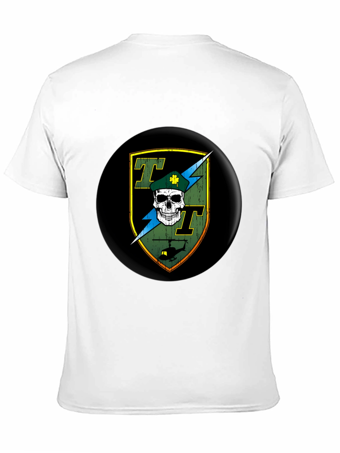 Skull and Helicopter Graphic Tee - Black