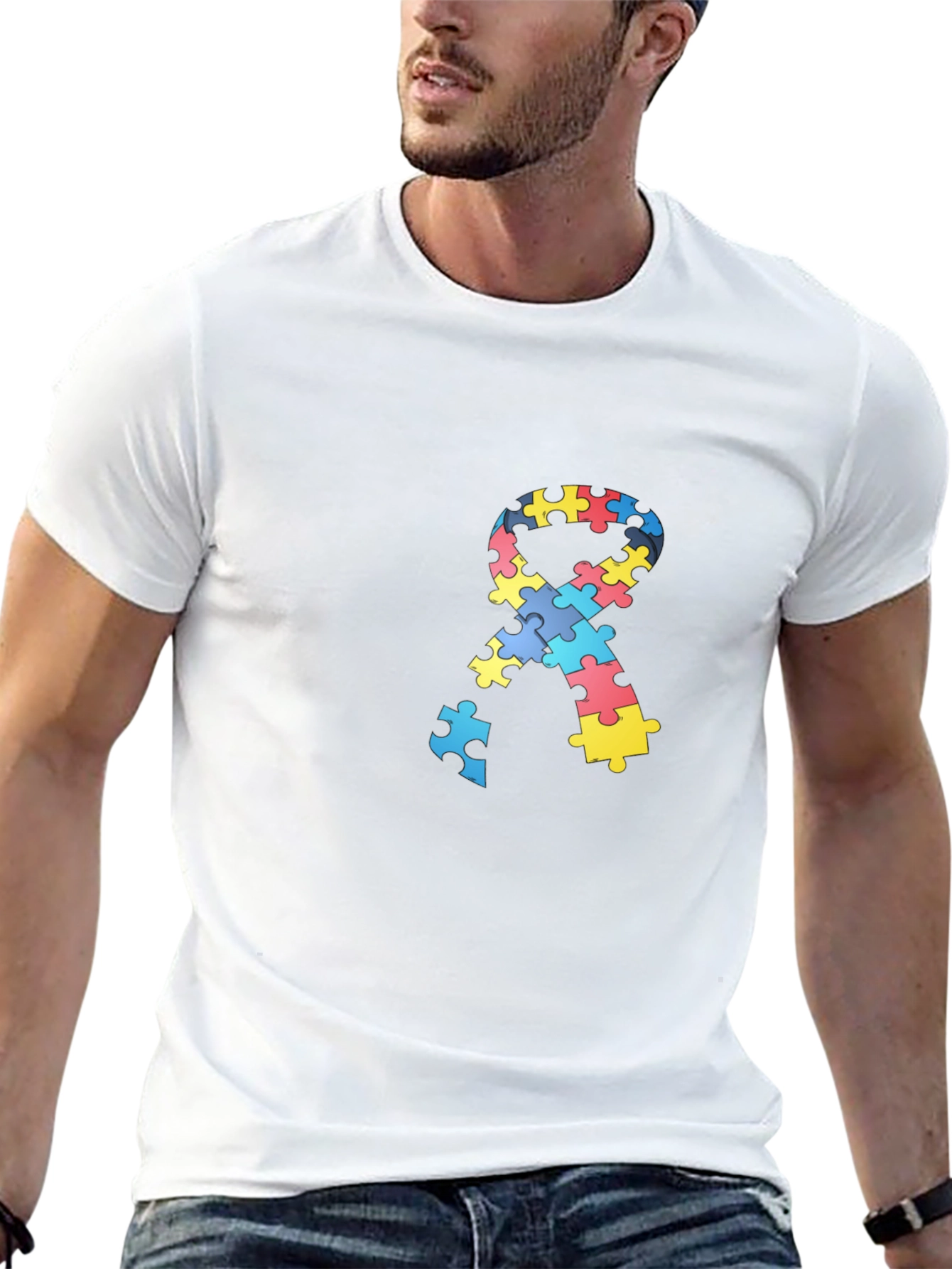 Autism Awareness Puzzle Ribbon T-Shirt