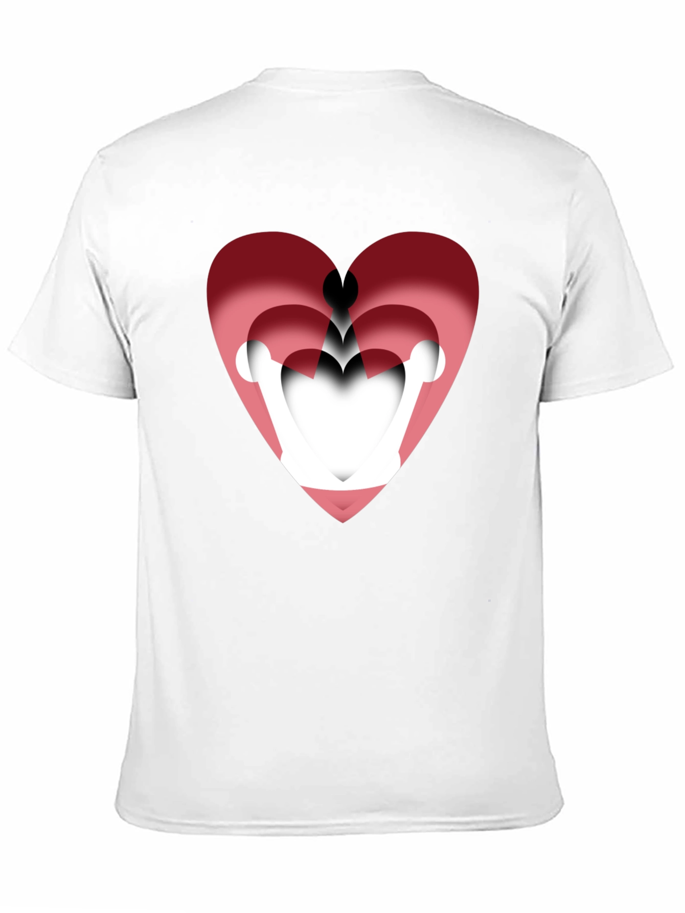 Layered Heart Graphic Tee - Stylish Mens Black T-Shirt