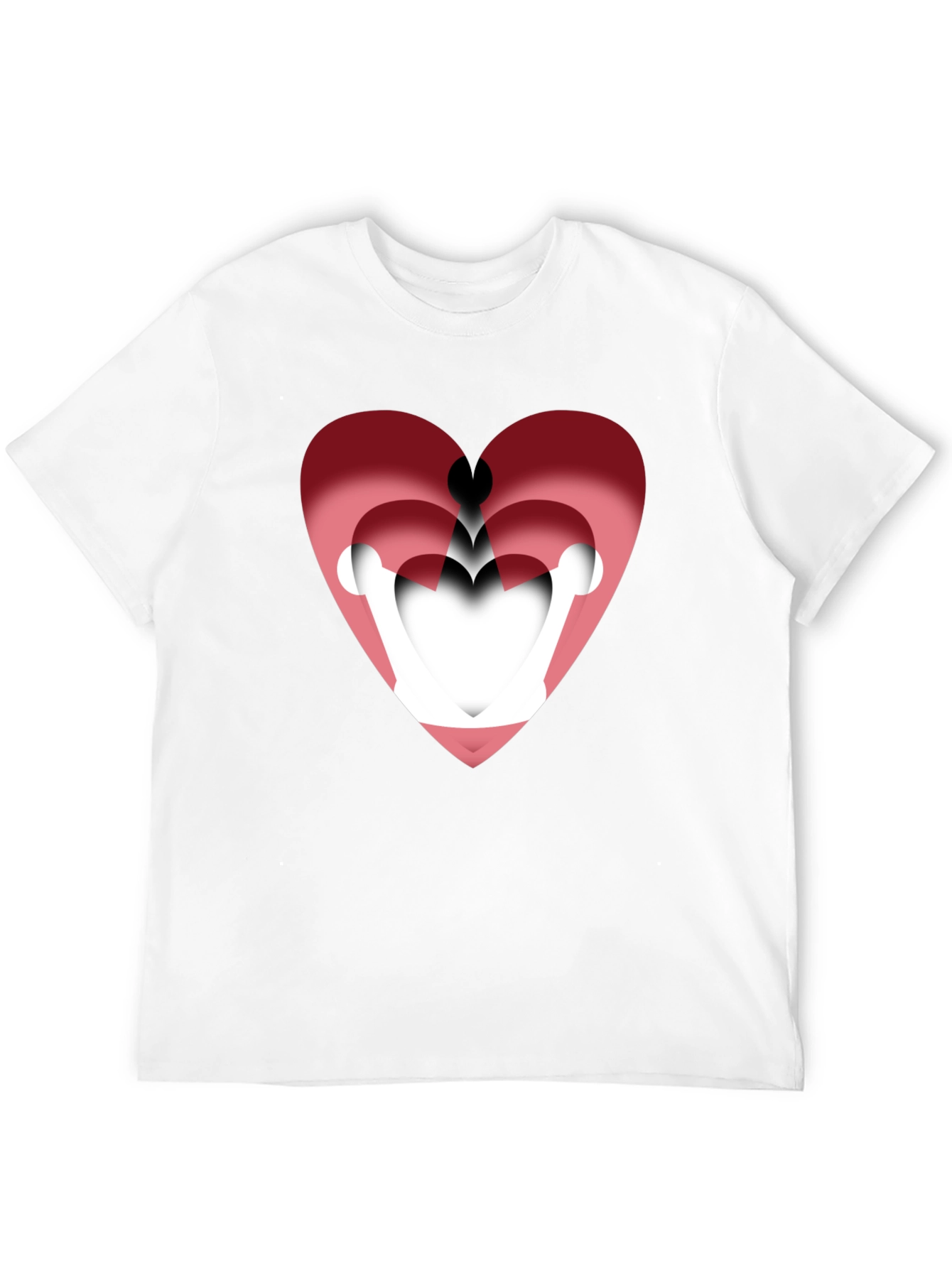 Layered Heart Graphic Tee - Stylish Mens Black T-Shirt