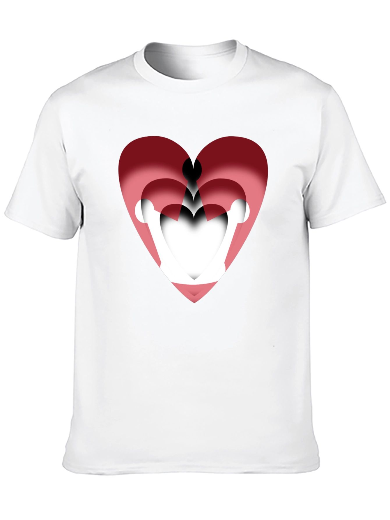 Layered Heart Graphic Tee - Stylish Mens Black T-Shirt