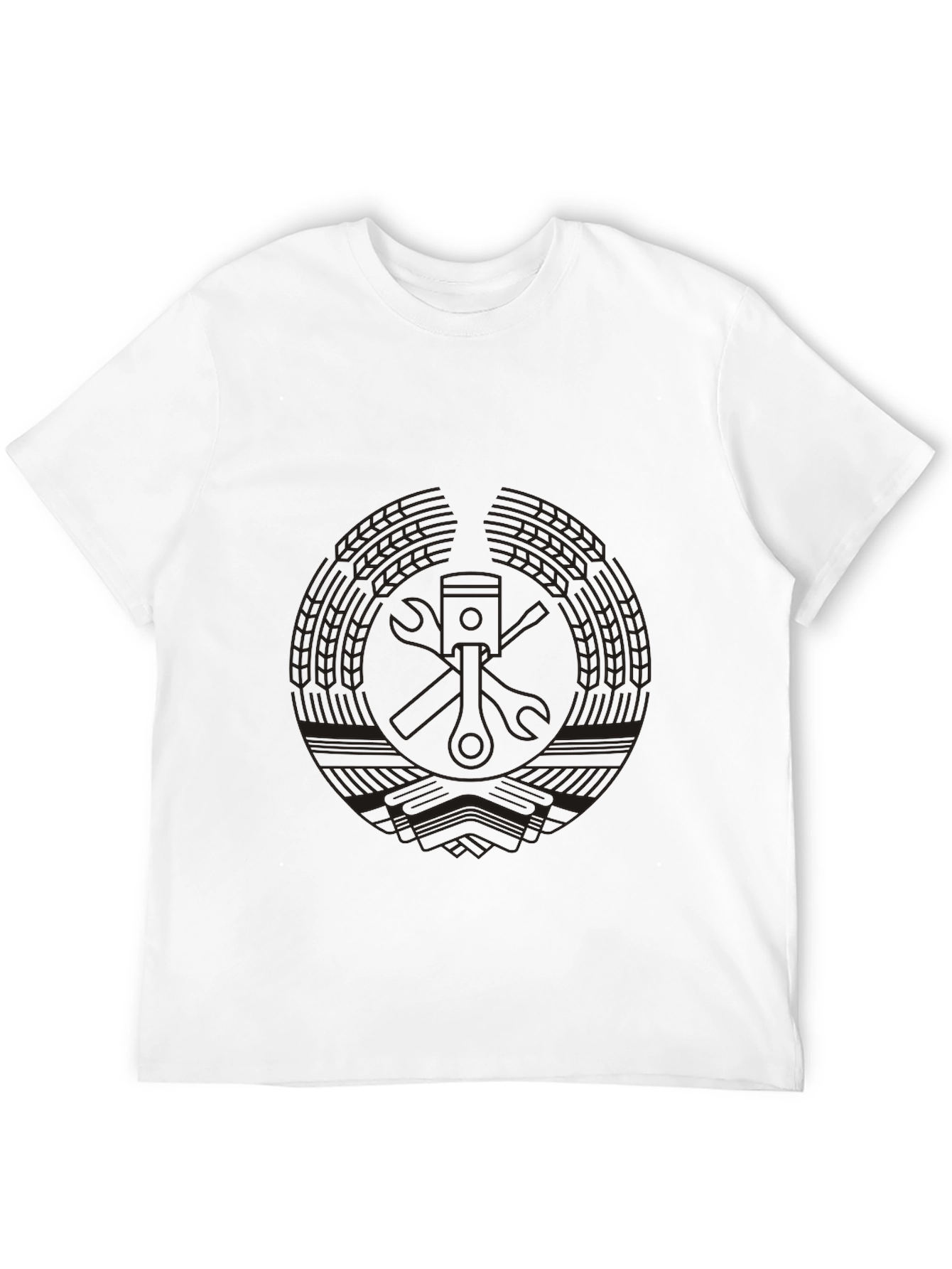 Mens Black Graphic Tee - Mechanic Piston