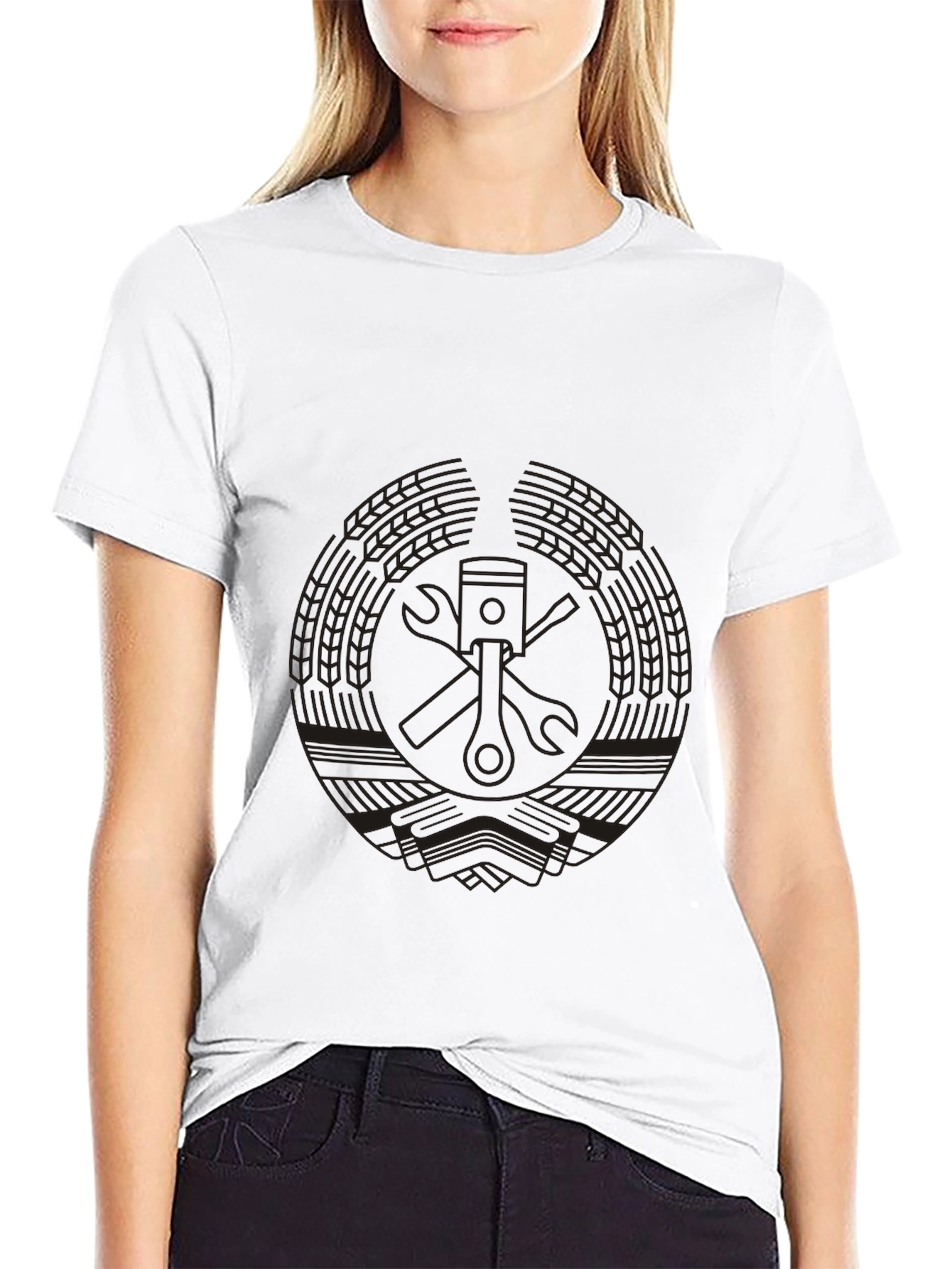 Mens Black Graphic Tee - Mechanic Piston