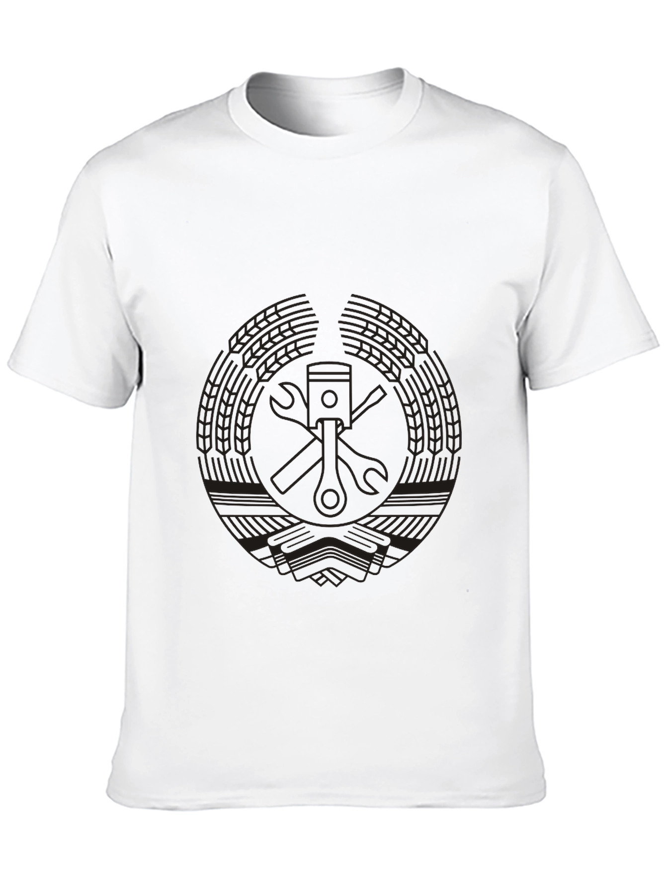 Mens Black Graphic Tee - Mechanic Piston