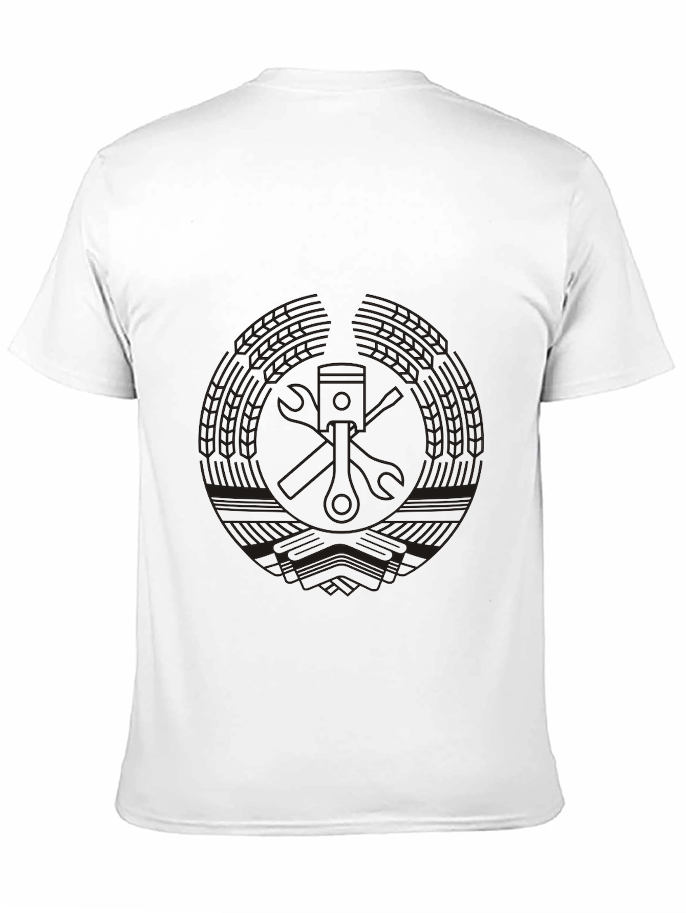 Mens Black Graphic Tee - Mechanic Piston